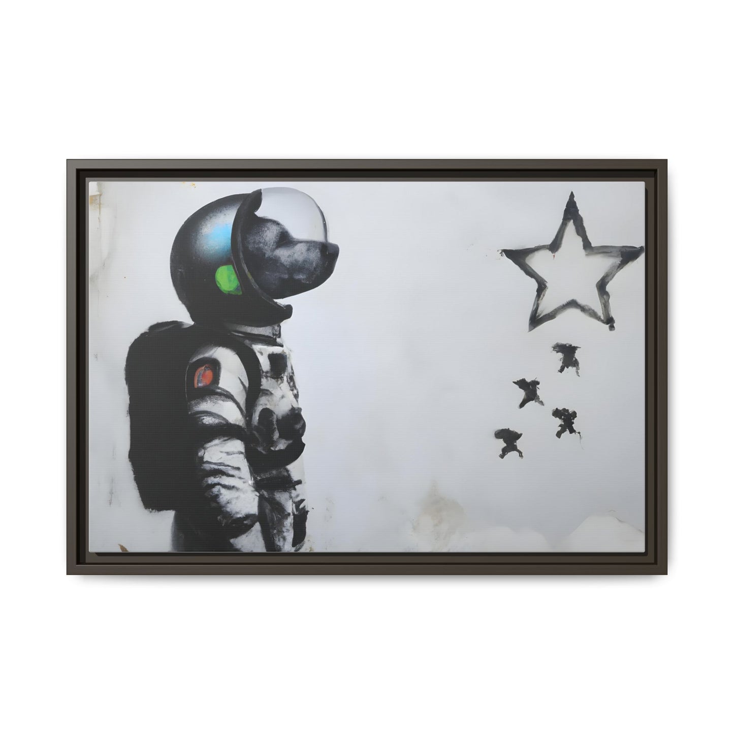 Astronaut Wall Art - Framed Matte Canvas Print for Dreamers and Space Enthusiasts
