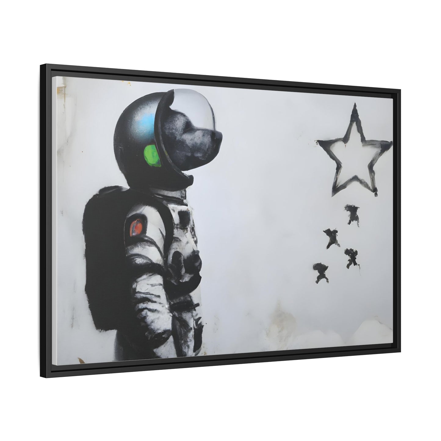 Astronaut Wall Art - Framed Matte Canvas Print for Dreamers and Space Enthusiasts