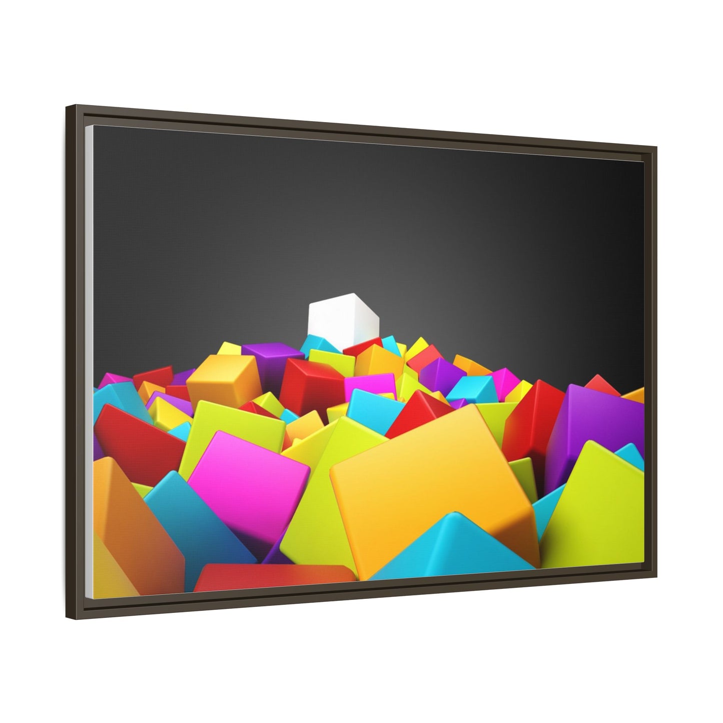Vibrant Multi-Color Framed Canvas Art - Modern Geometric Decor