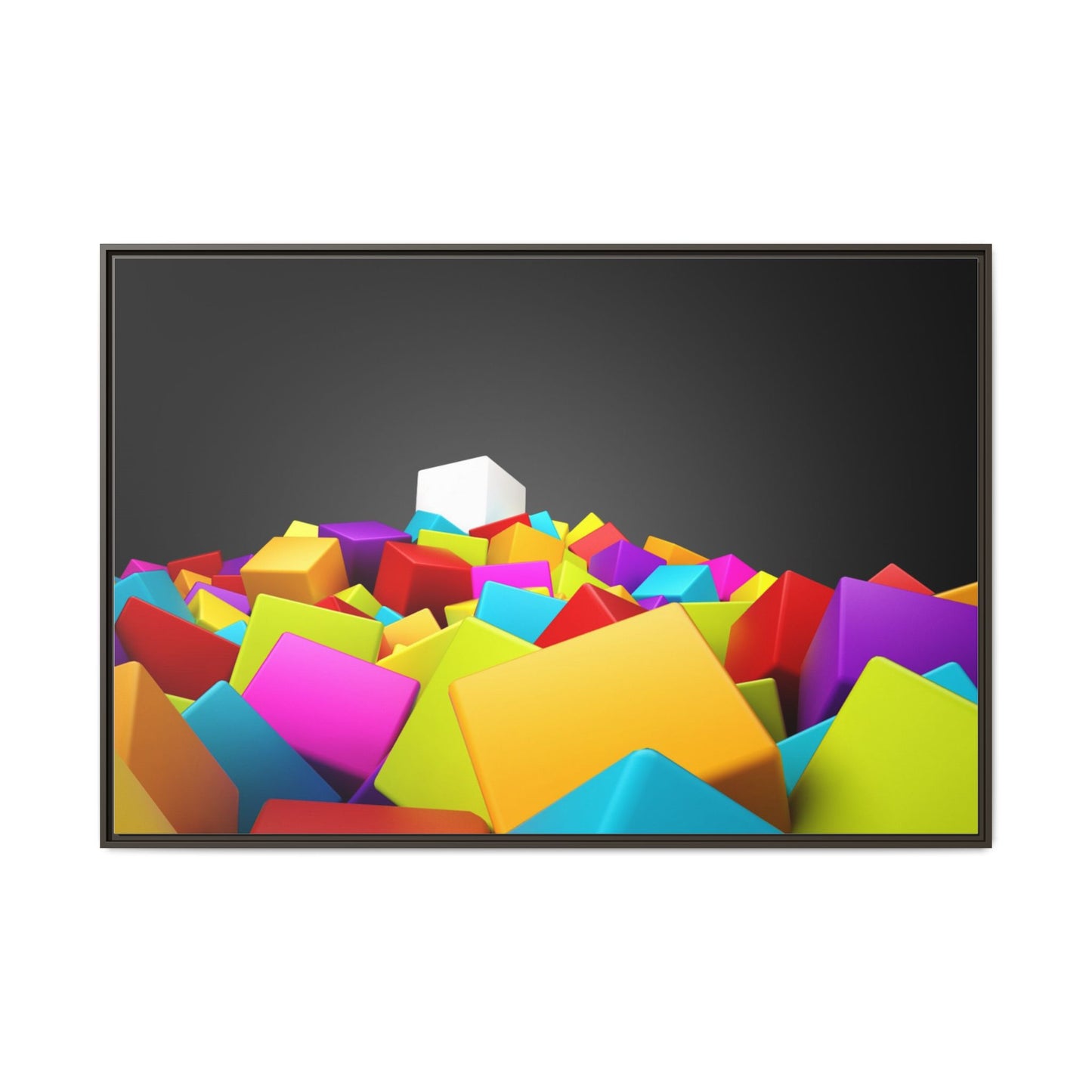 Vibrant Multi-Color Framed Canvas Art - Modern Geometric Decor