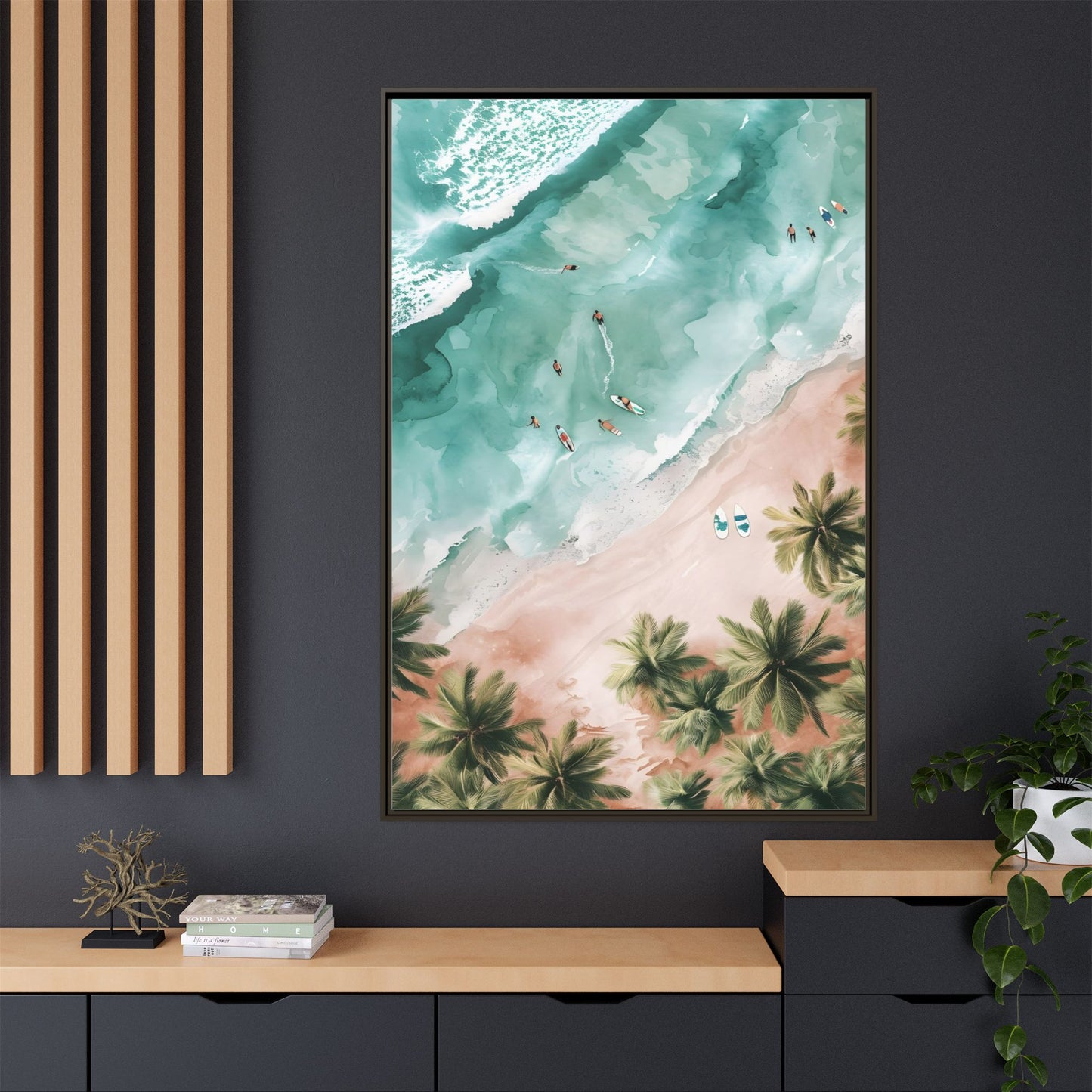 Tropical Wall Art Print, Coastal Decor, Beach Vibes, Framed Art, Summer Aesthetic, Gallery Wall Decoration, Gift for Beach Lovers