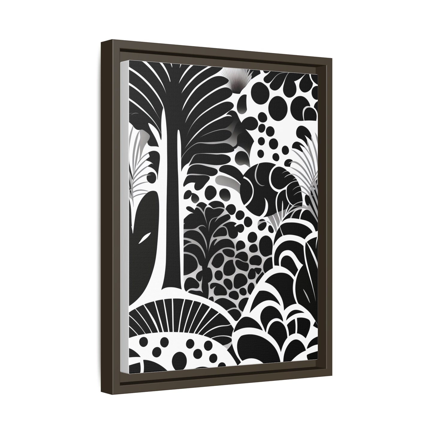 Black and White Framed Art Print, Modern Wall Décor, Minimalist Home Decoration, Botanical Canvas Artwork, Gift for Art Lovers