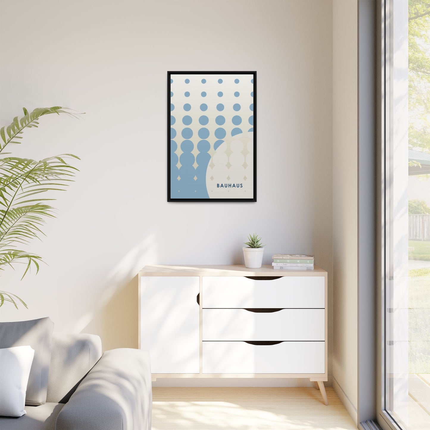 Bauhaus Abstract Framed Matte Canvas Wall Art - Modern Home Decor