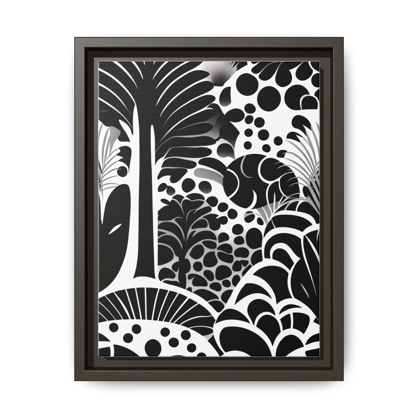 Black and White Framed Art Print, Modern Wall Décor, Minimalist Home Decoration, Botanical Canvas Artwork, Gift for Art Lovers