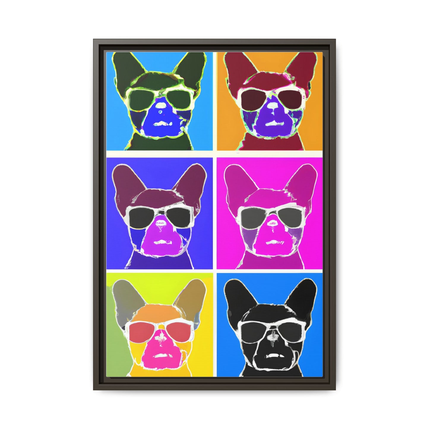 Colorful Dog Art Print - Framed Matte Canvas