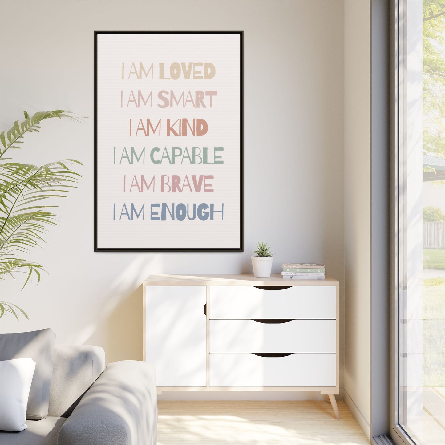 Inspirational Wall Art Print, Positive Affirmation Decor, Mindfulness Gift, Motivational Artwork, Home Office Wall Decor, Uplifting Canvas