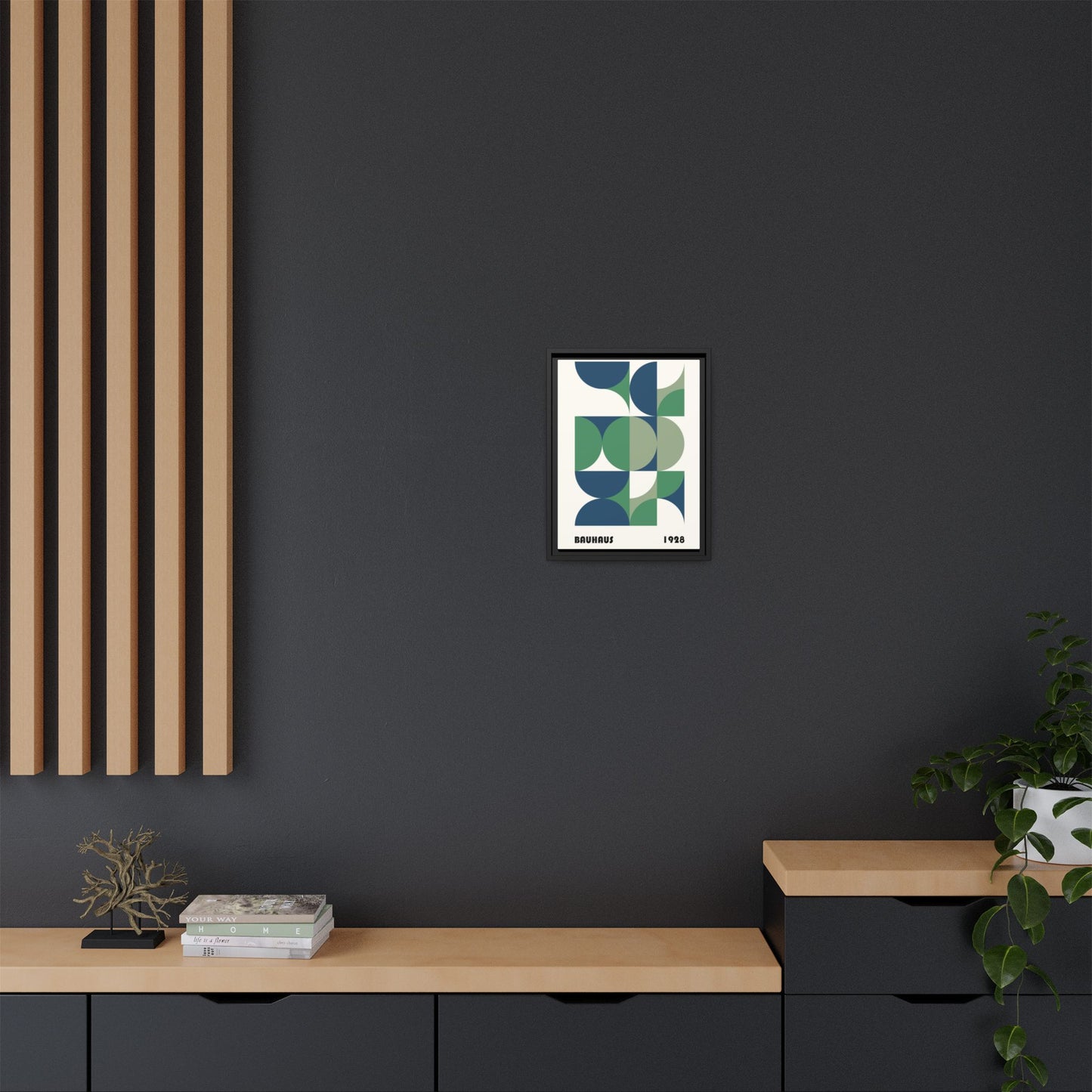 Modern Geometric Wall Art Print - Framed Multi-Color Canvas