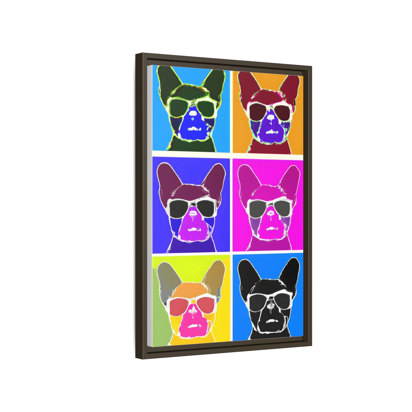 Colorful Dog Art Print - Framed Matte Canvas