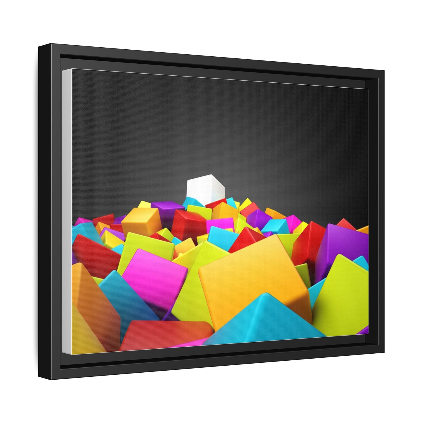 Vibrant Multi-Color Framed Canvas Art - Modern Geometric Decor