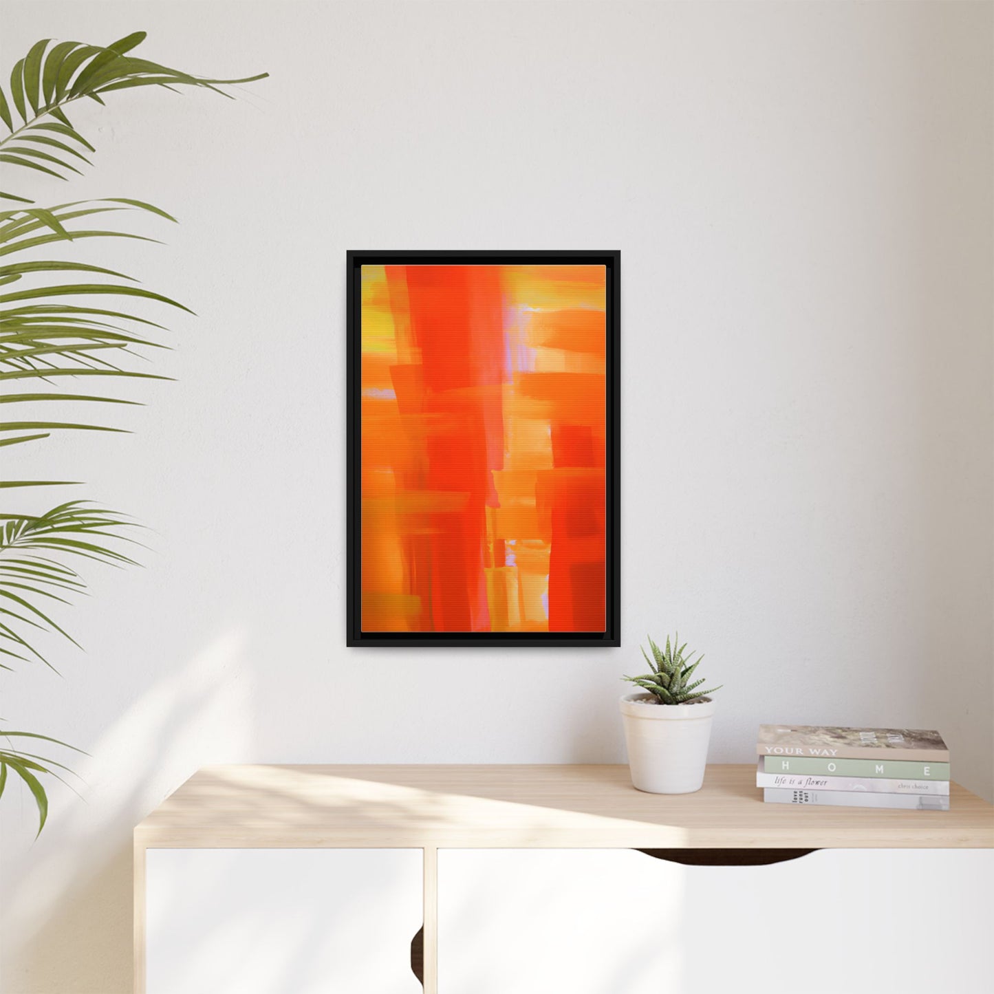 Vibrant Framed Canvas Art - Abstract Multi-Color Decor
