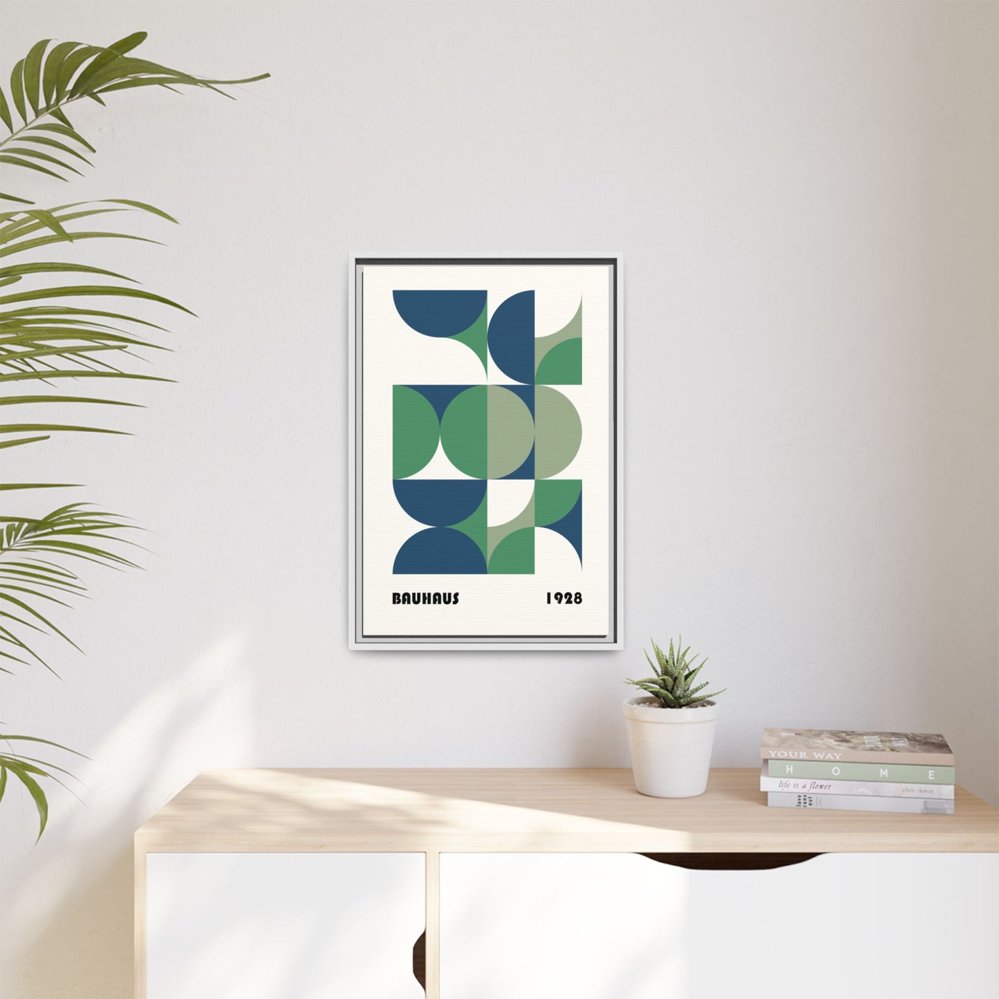 Modern Geometric Wall Art Print - Framed Multi-Color Canvas