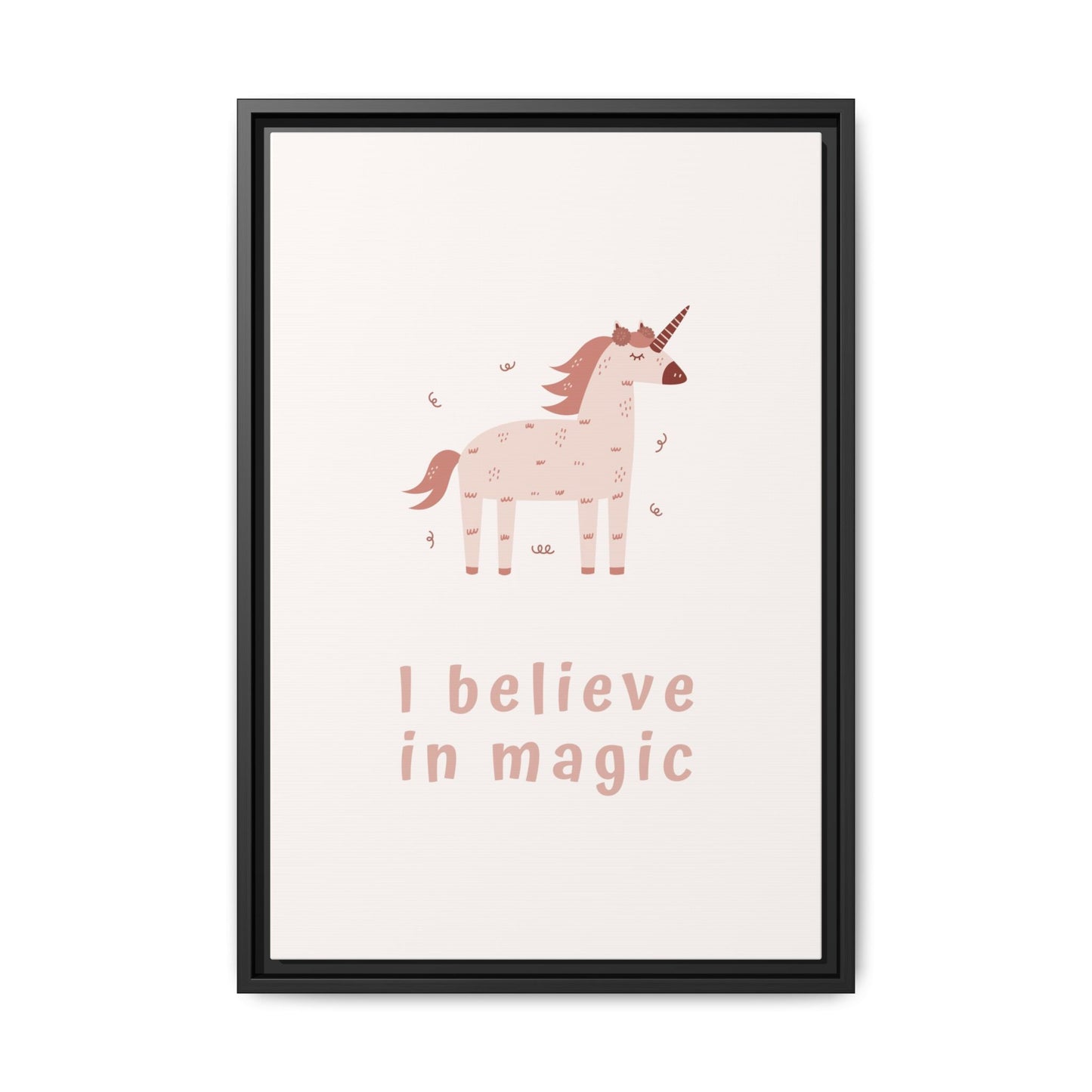 Framed Unicorn Art Print, Magical Home Decor for Kids, Whimsical Nursery Wall Art, Belief in Magic Poster, Gift for Unicorn Lovers