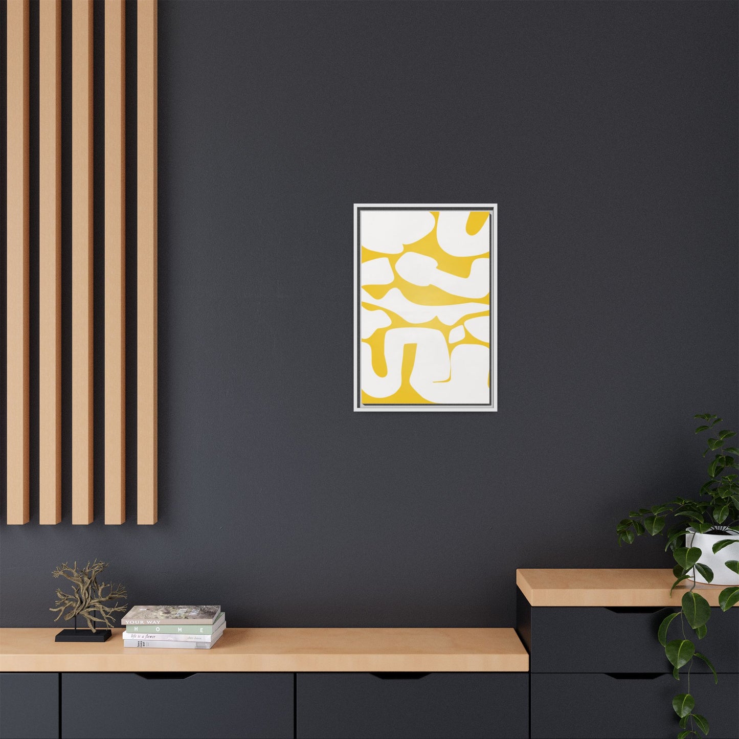 Abstract Yellow Art Print - Framed Matte Canvas Wall Decor