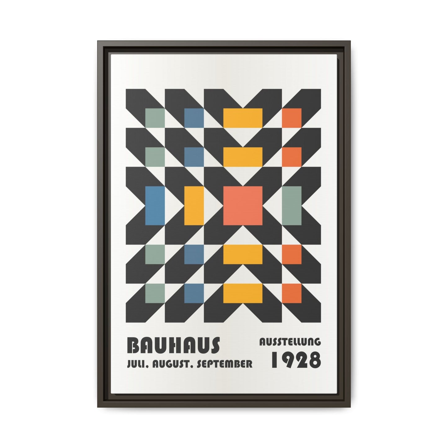 Bauhaus-Inspired Framed Canvas Art - Retro Multi-Color Wall Decor