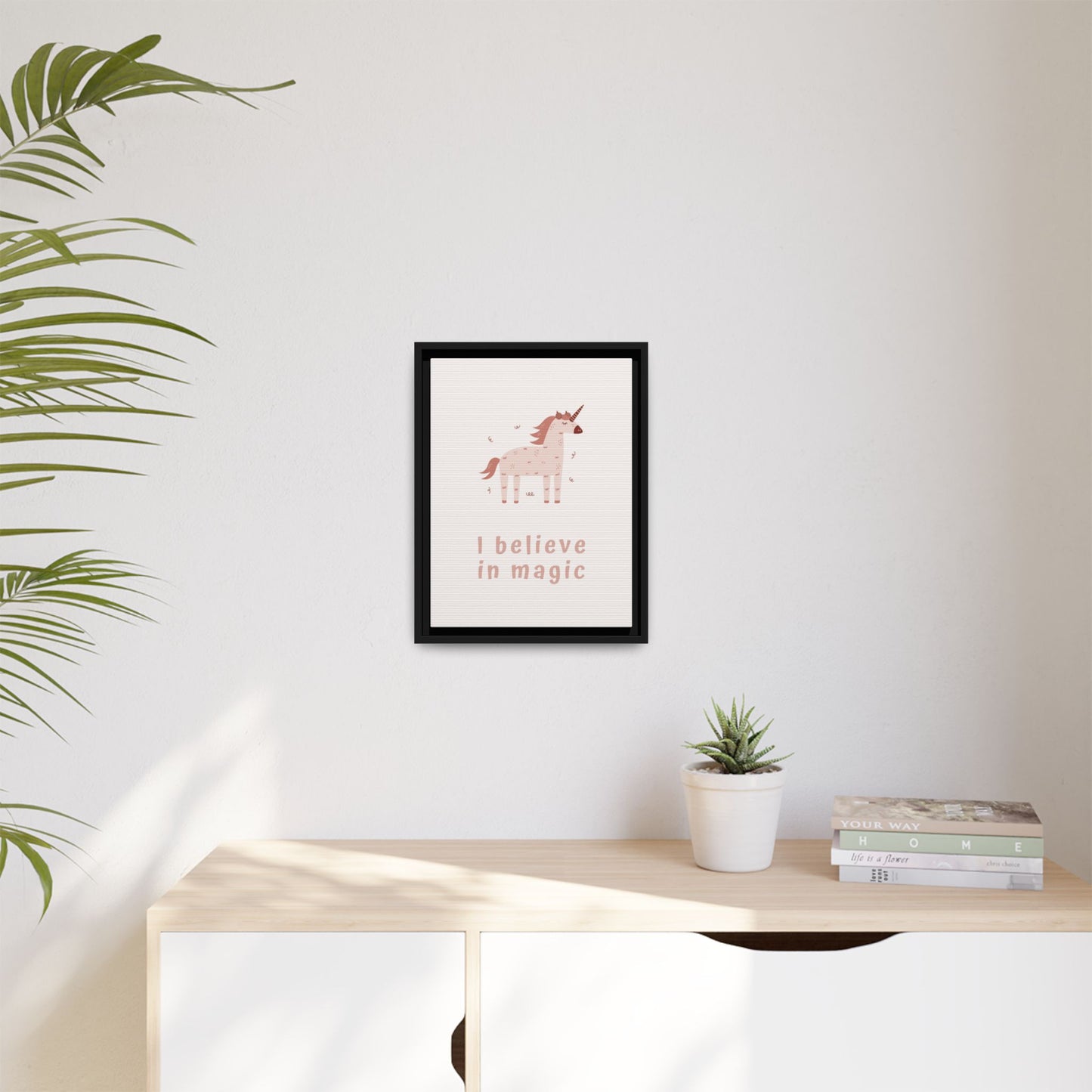 Framed Unicorn Art Print, Magical Home Decor for Kids, Whimsical Nursery Wall Art, Belief in Magic Poster, Gift for Unicorn Lovers