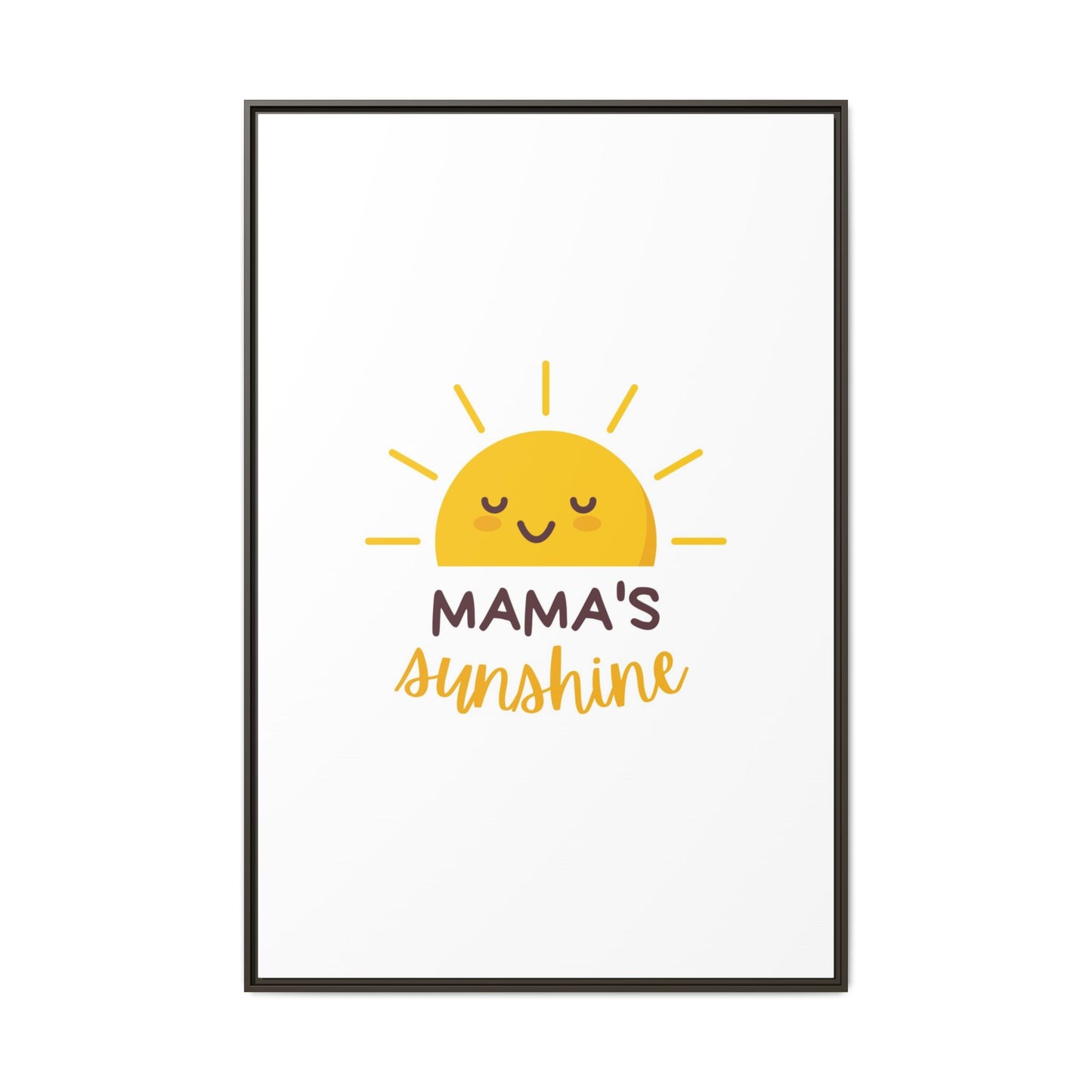 Framed Canvas Art Print, Cheerful Sun Decor for Mother's Day, Kids Room Wall Art, Positive Vibes Poster, Gift for Moms