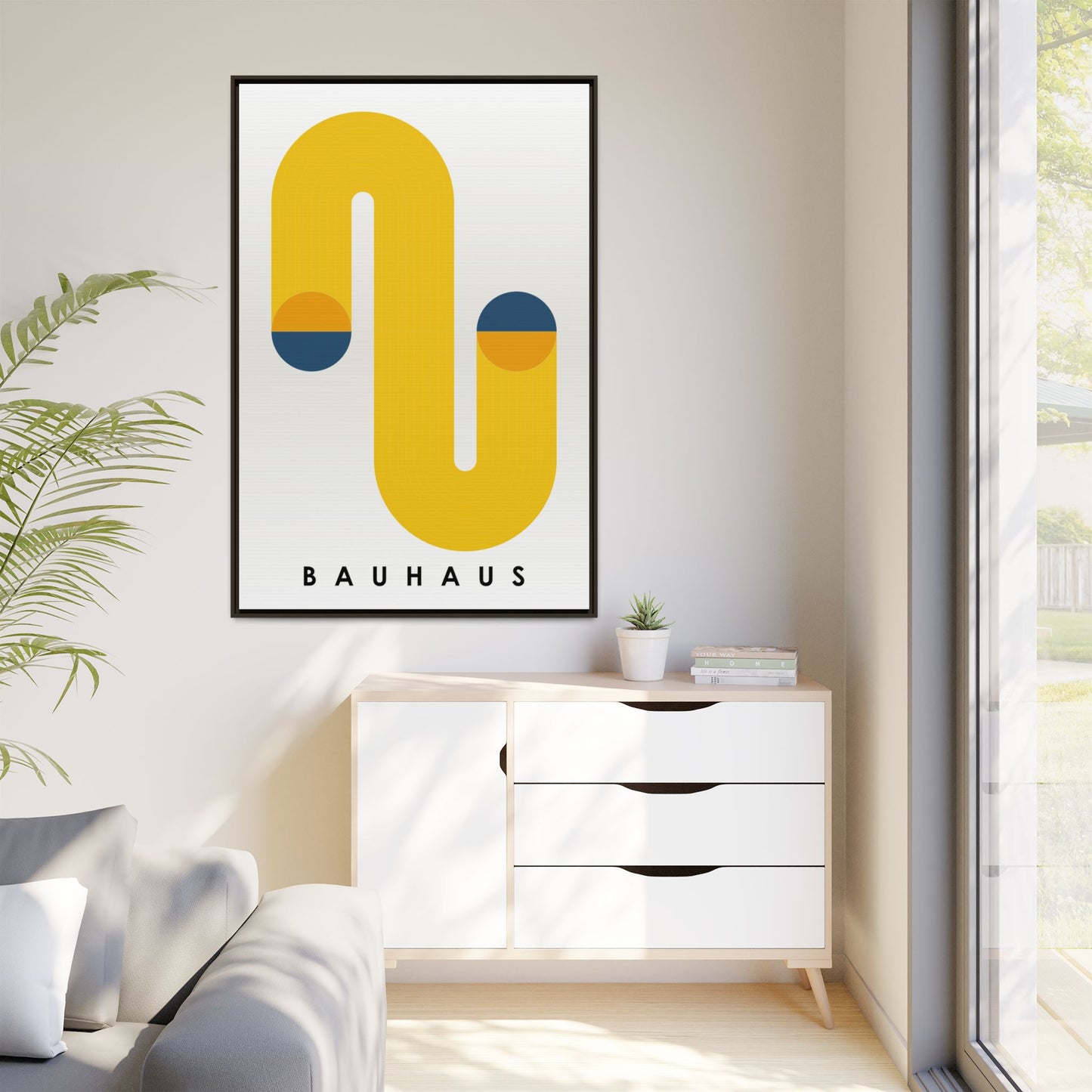 Bauhaus-Inspired Framed Matte Canvas Art - Modern Wall Decor