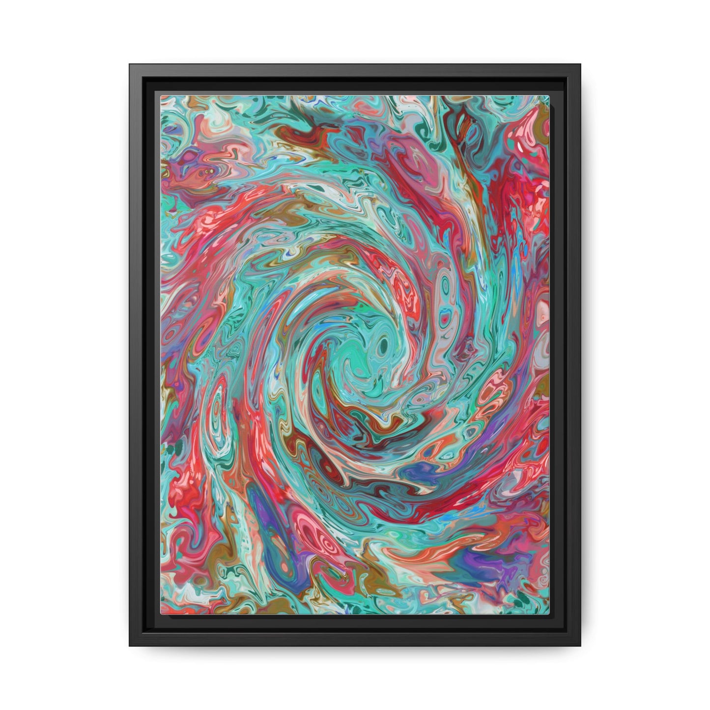 Vibrant Swirl Art Print - Multi-Color Framed Canvas Decor