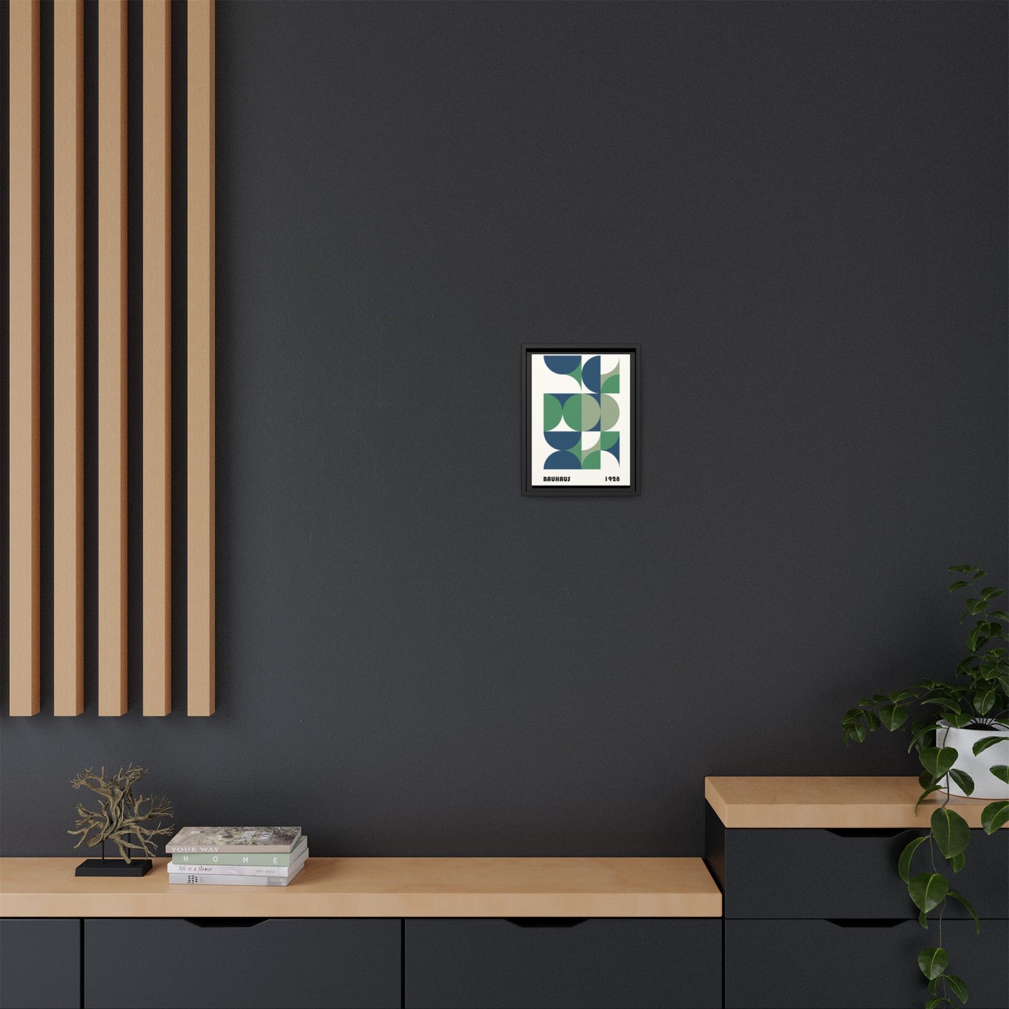 Modern Geometric Wall Art Print - Framed Multi-Color Canvas