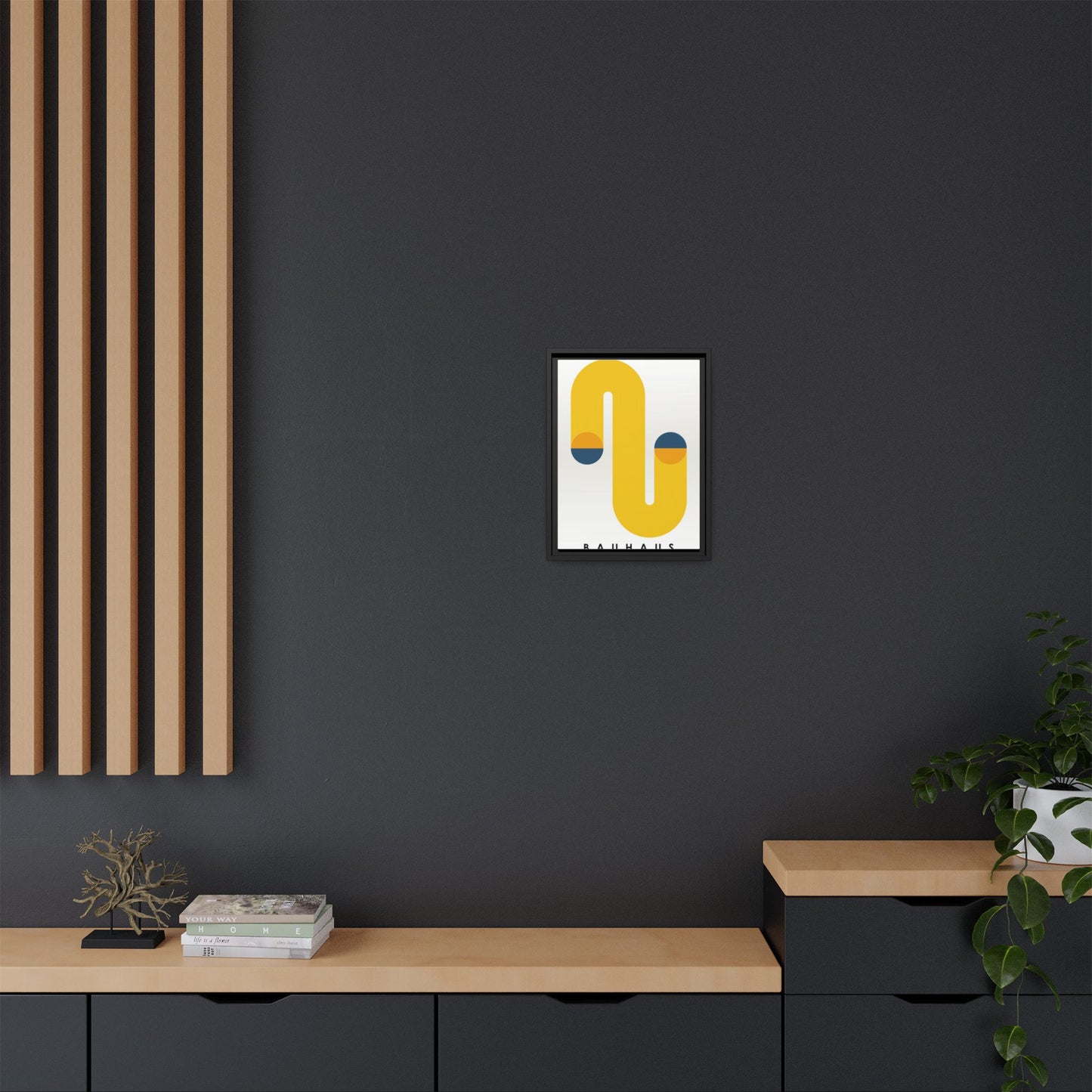 Bauhaus-Inspired Framed Matte Canvas Art - Modern Wall Decor