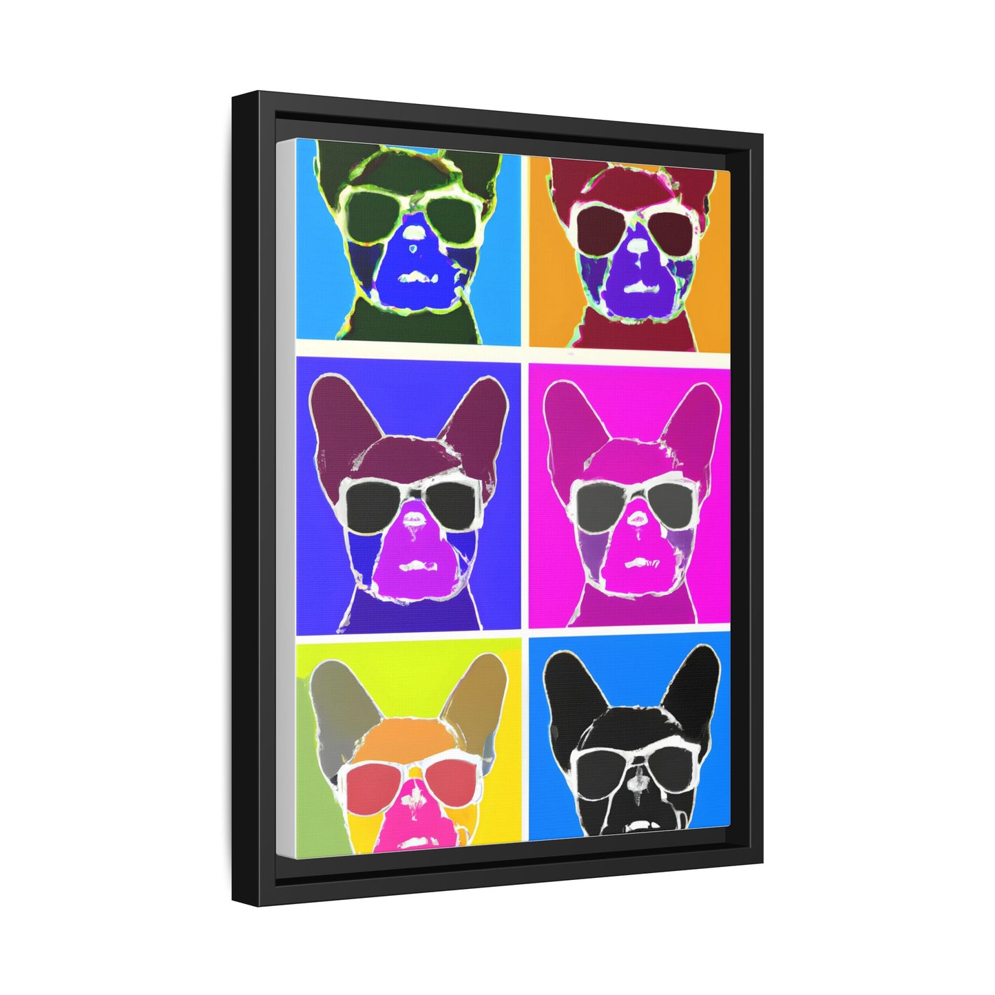 Colorful Dog Art Print - Framed Matte Canvas