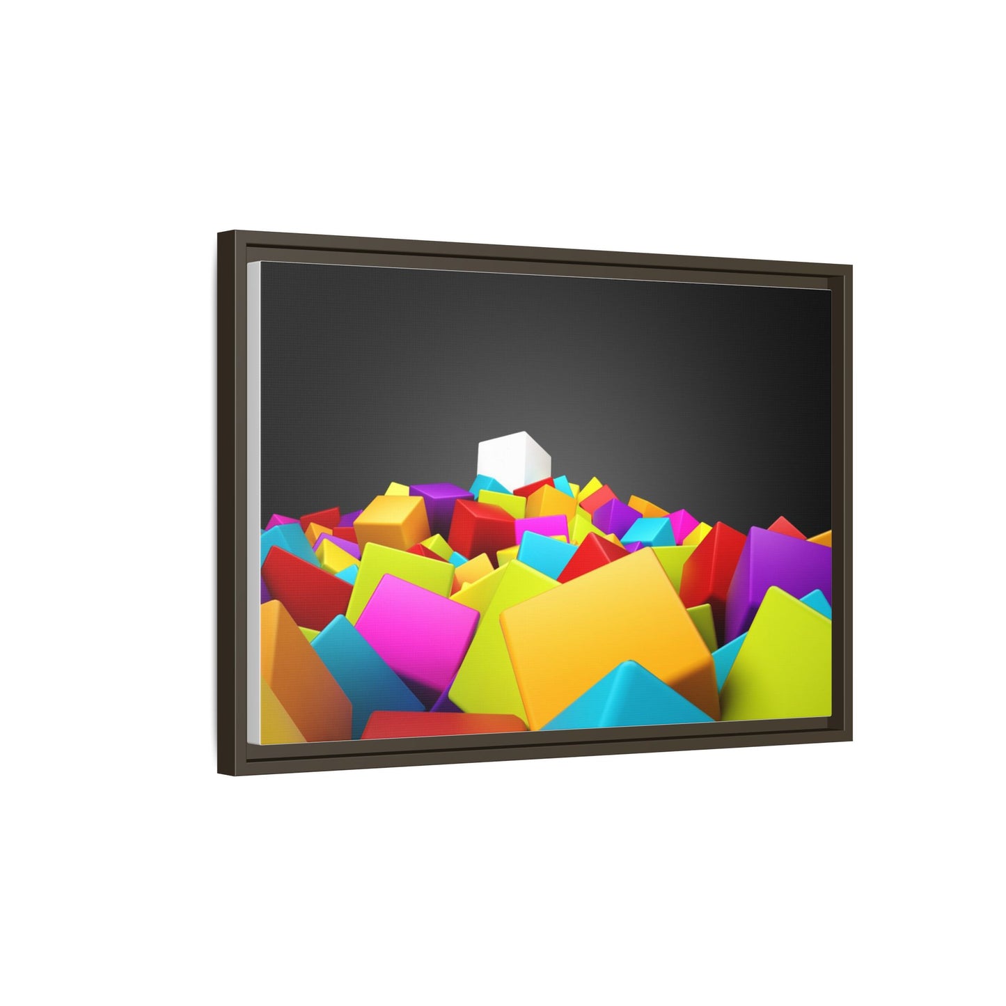 Vibrant Multi-Color Framed Canvas Art - Modern Geometric Decor
