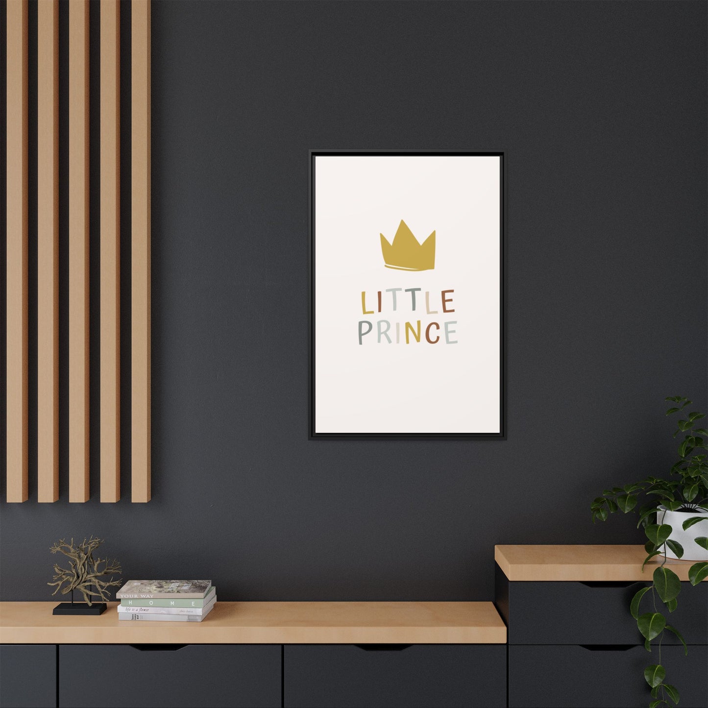 Framed Canvas Art Print, Little Prince Wall Decor, Kids Room Decoration, Nursery Art, Gift for Baby Shower, Toddler Room Aesthetic