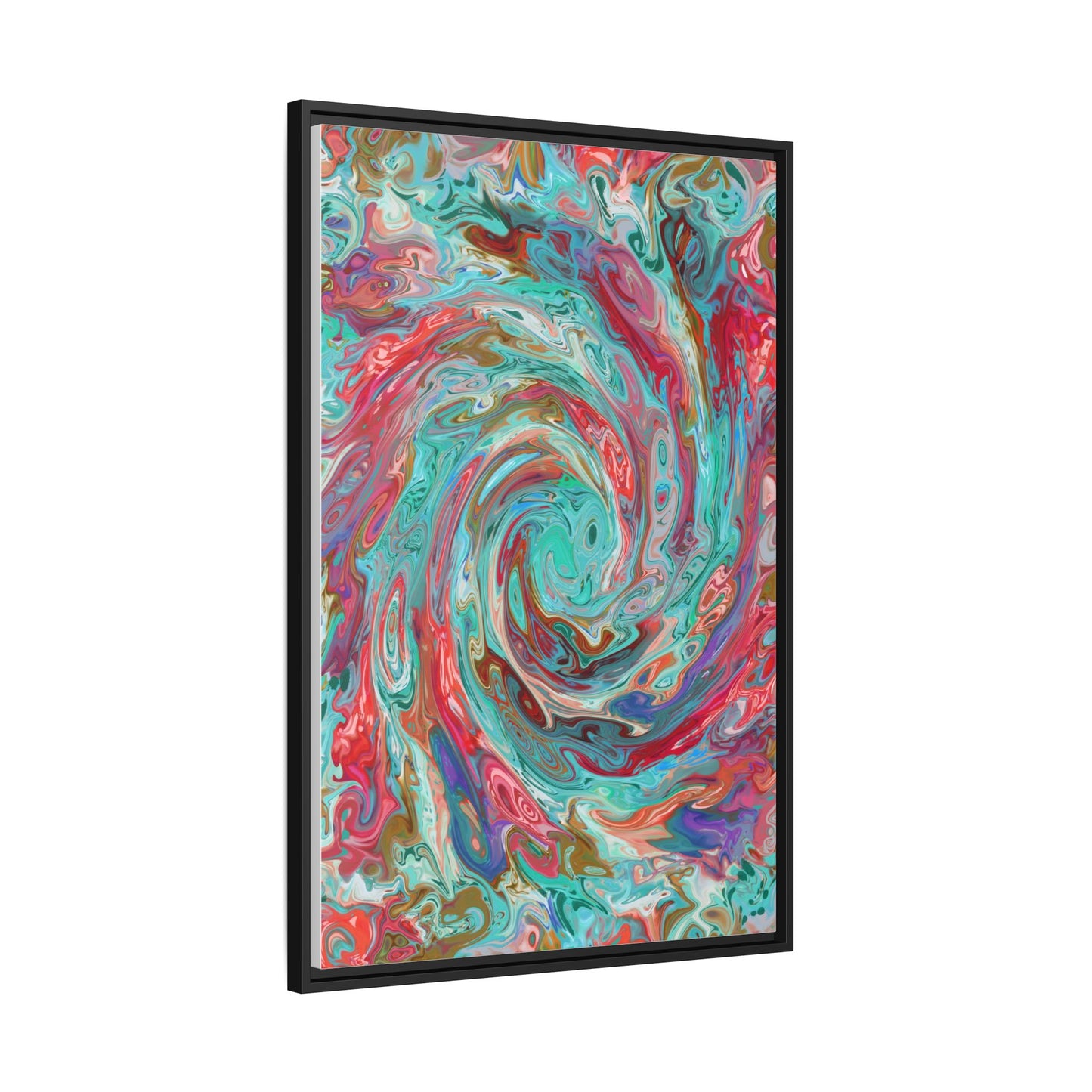 Vibrant Swirl Art Print - Multi-Color Framed Canvas Decor