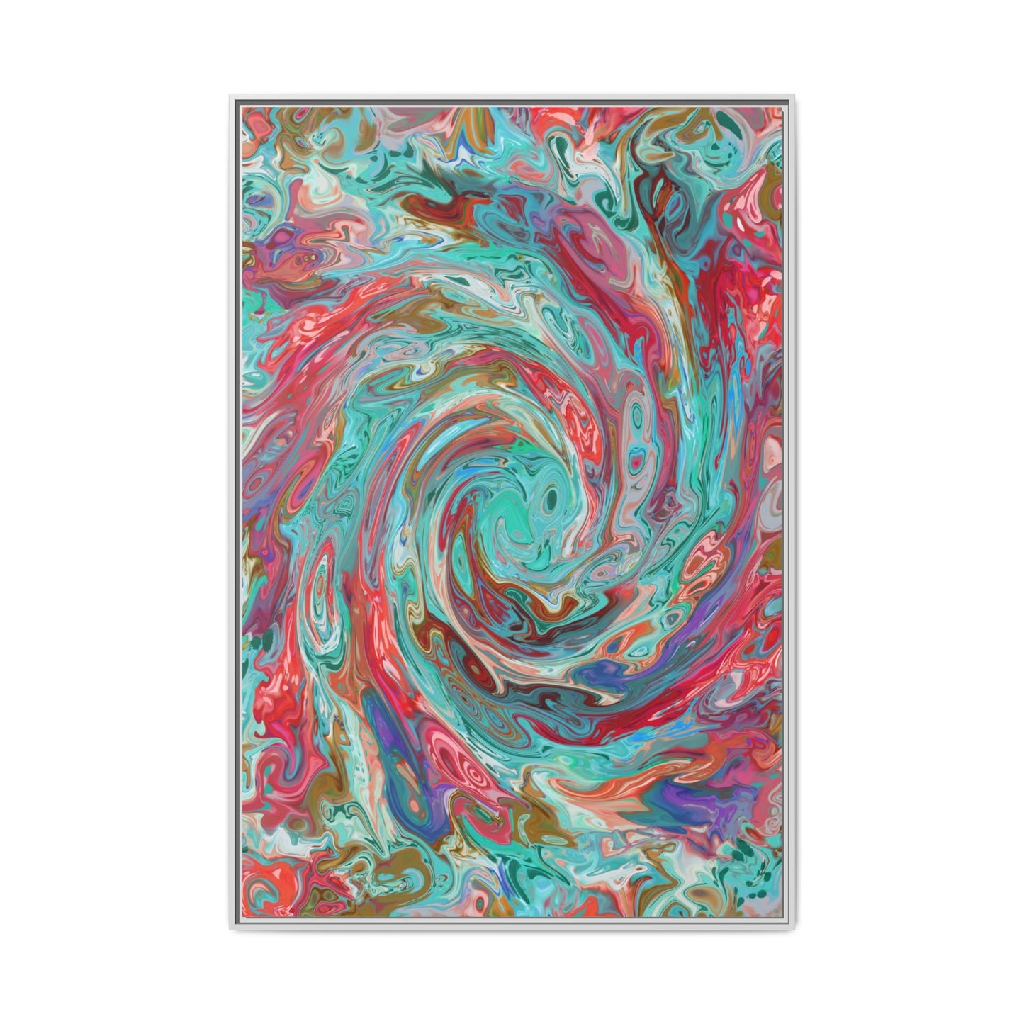 Vibrant Swirl Art Print - Multi-Color Framed Canvas Decor