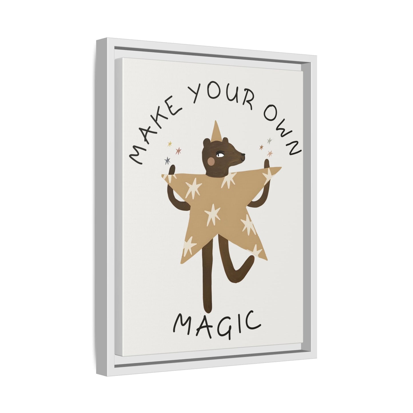 Magic-Inspiring Framed Canvas Art | Home Decor, Wall Art, Inspirational Gift, Bear Decor, Kids Room Artwork