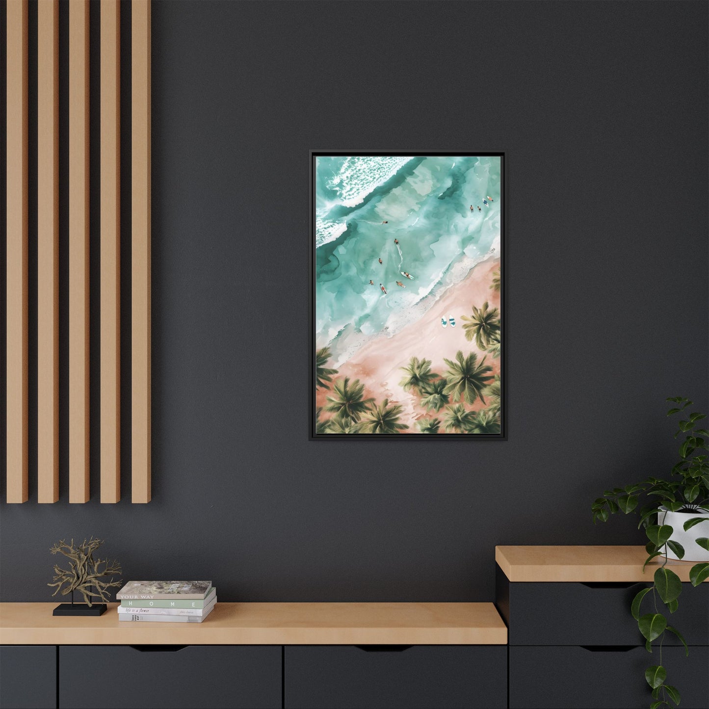 Tropical Wall Art Print, Coastal Decor, Beach Vibes, Framed Art, Summer Aesthetic, Gallery Wall Decoration, Gift for Beach Lovers