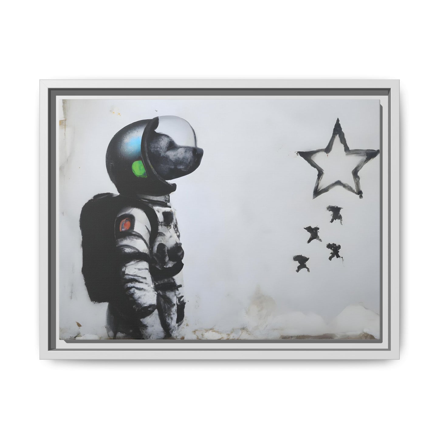 Astronaut Wall Art - Framed Matte Canvas Print for Dreamers and Space Enthusiasts