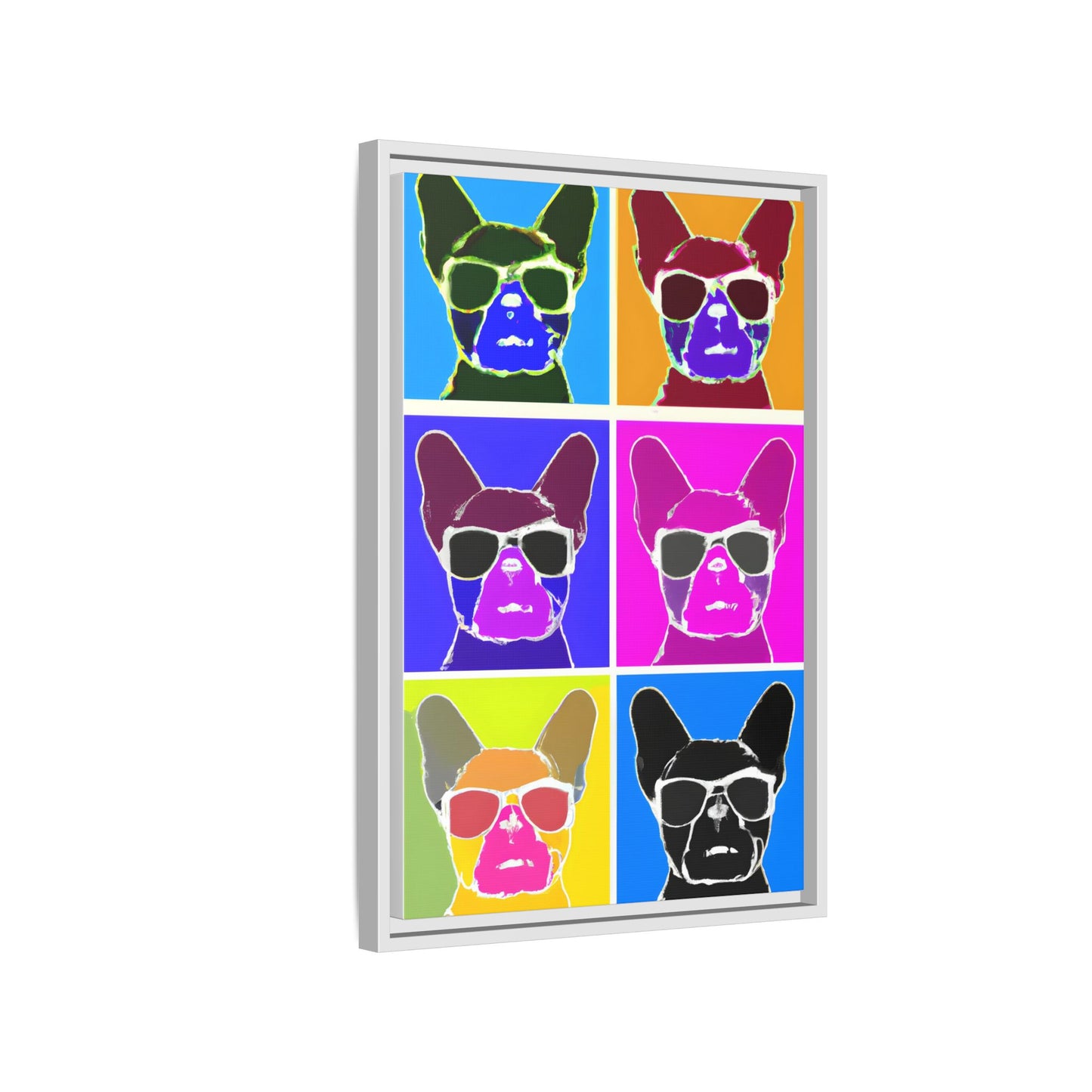 Colorful Dog Art Print - Framed Matte Canvas