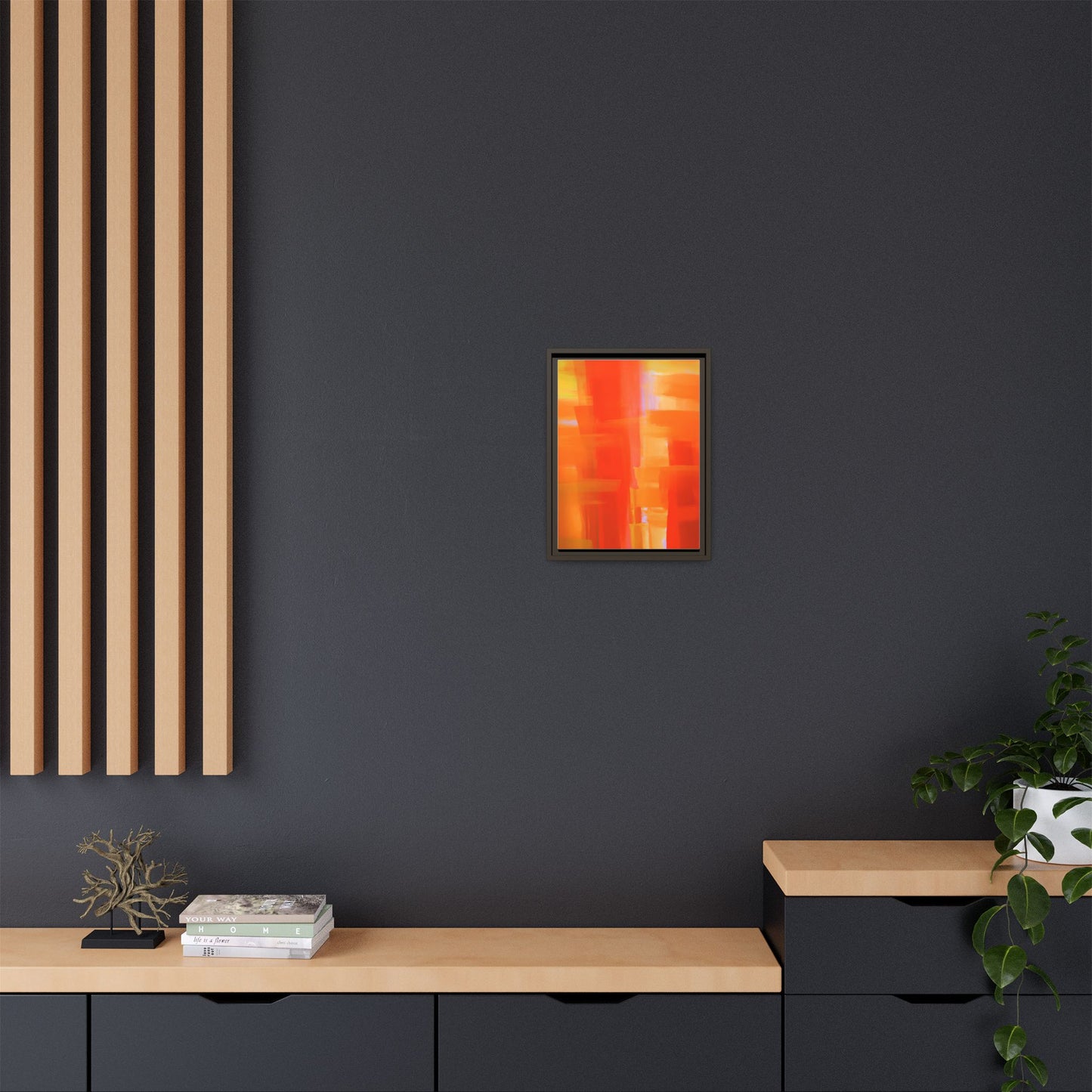 Vibrant Framed Canvas Art - Abstract Multi-Color Decor