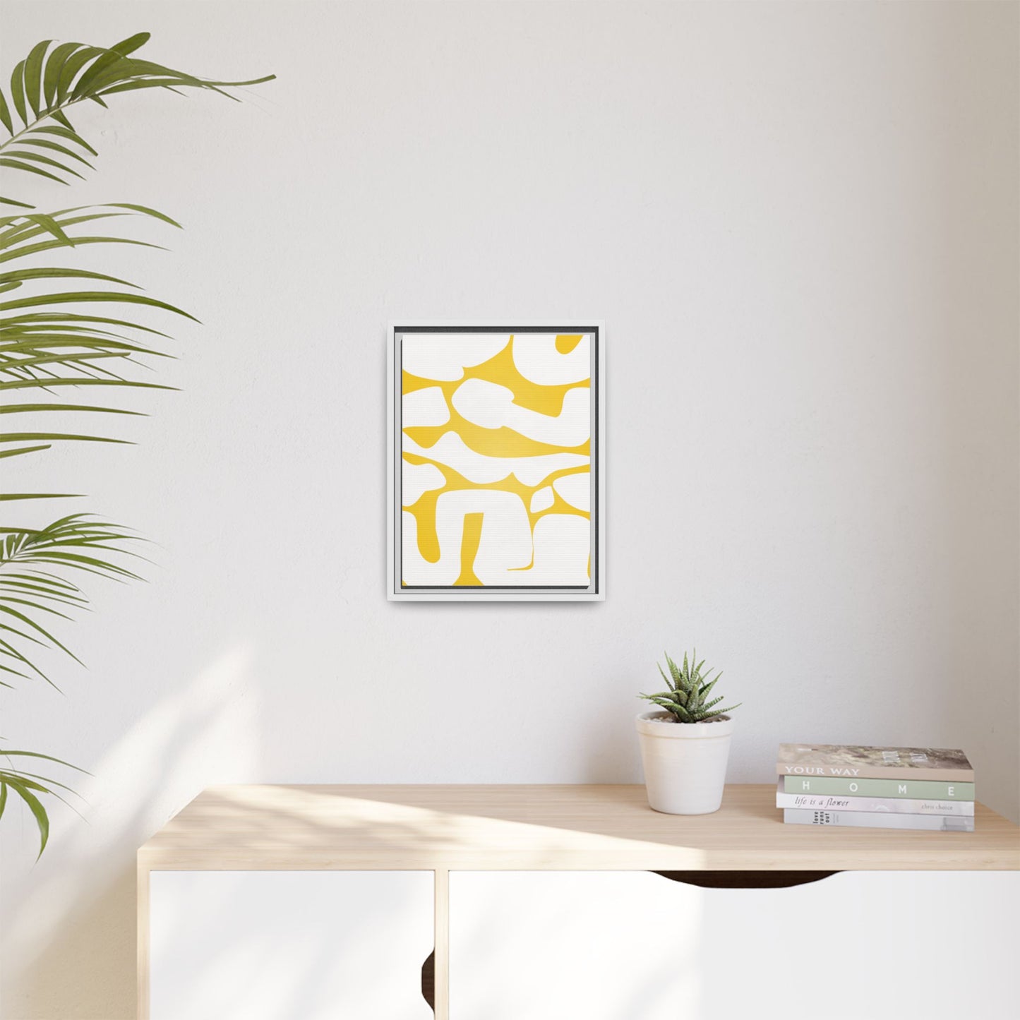 Abstract Yellow Art Print - Framed Matte Canvas Wall Decor