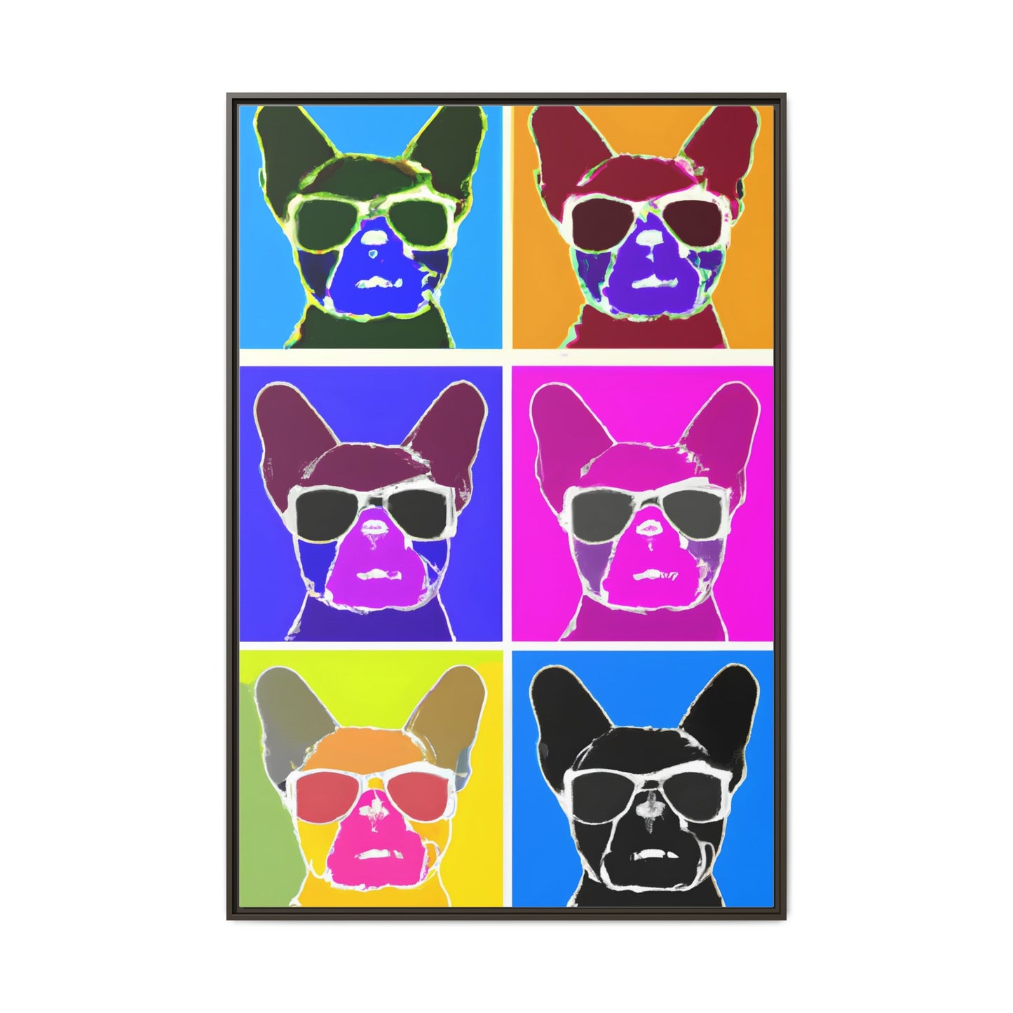Colorful Dog Art Print - Framed Matte Canvas