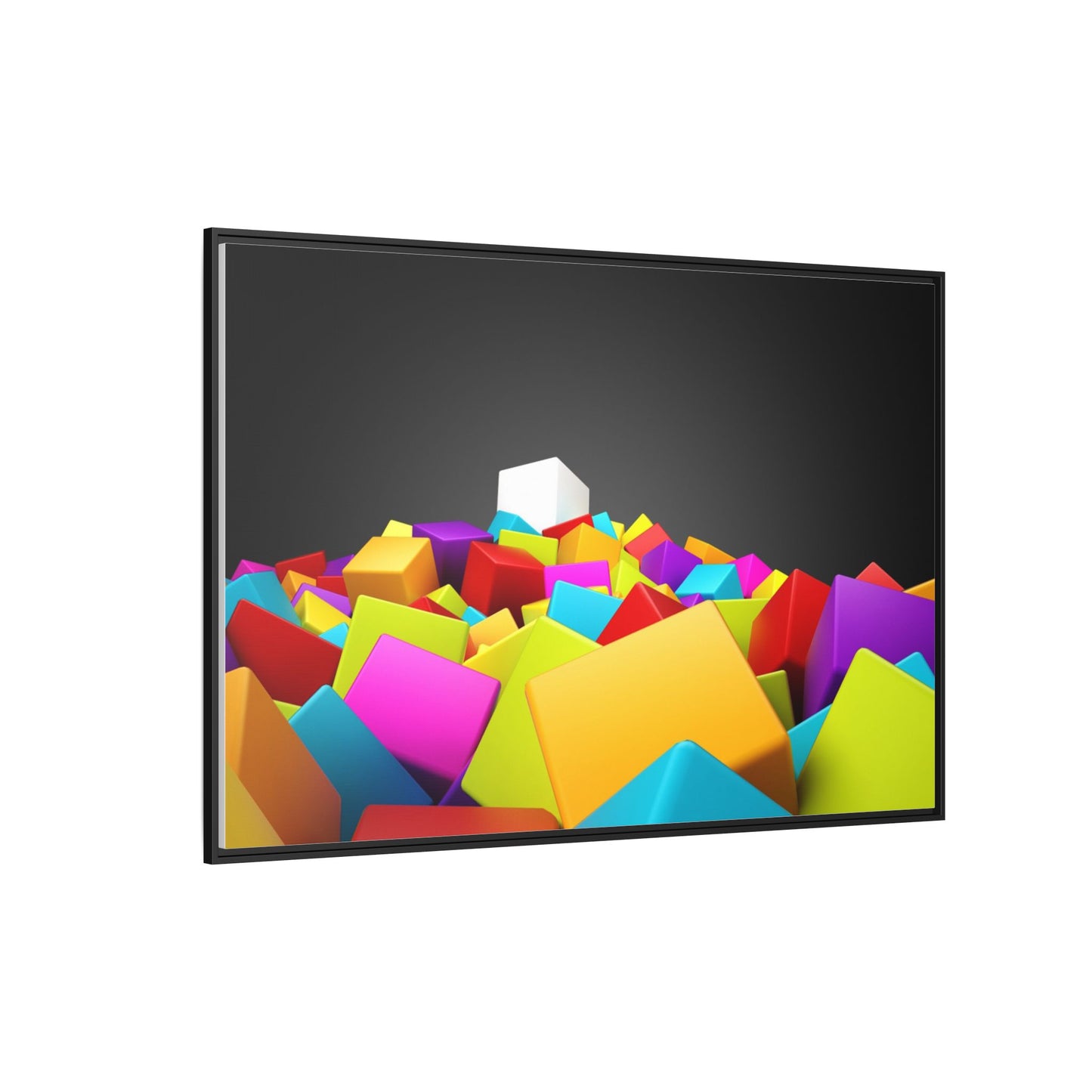 Vibrant Multi-Color Framed Canvas Art - Modern Geometric Decor