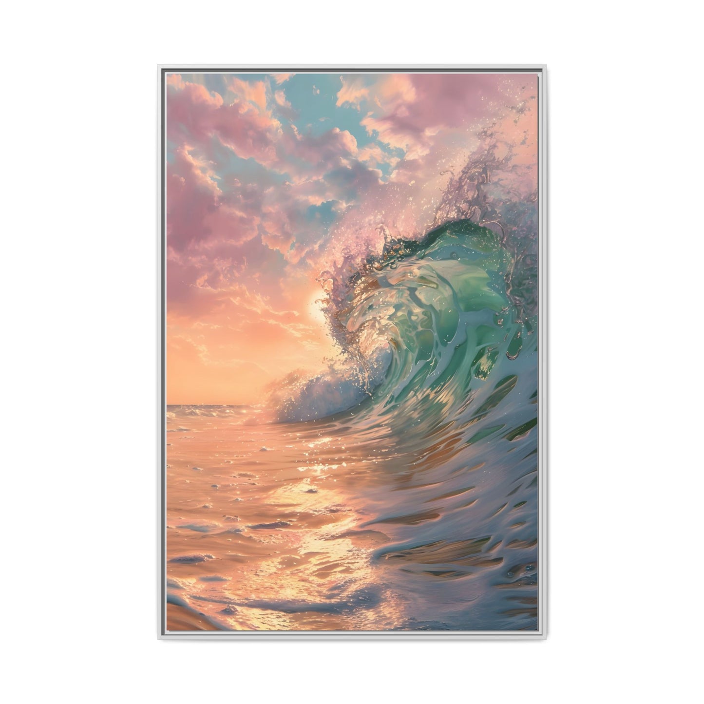Ocean Wave Framed Canvas Print
