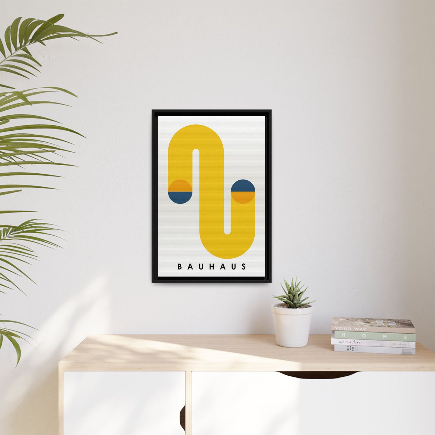 Bauhaus-Inspired Framed Matte Canvas Art - Modern Wall Decor