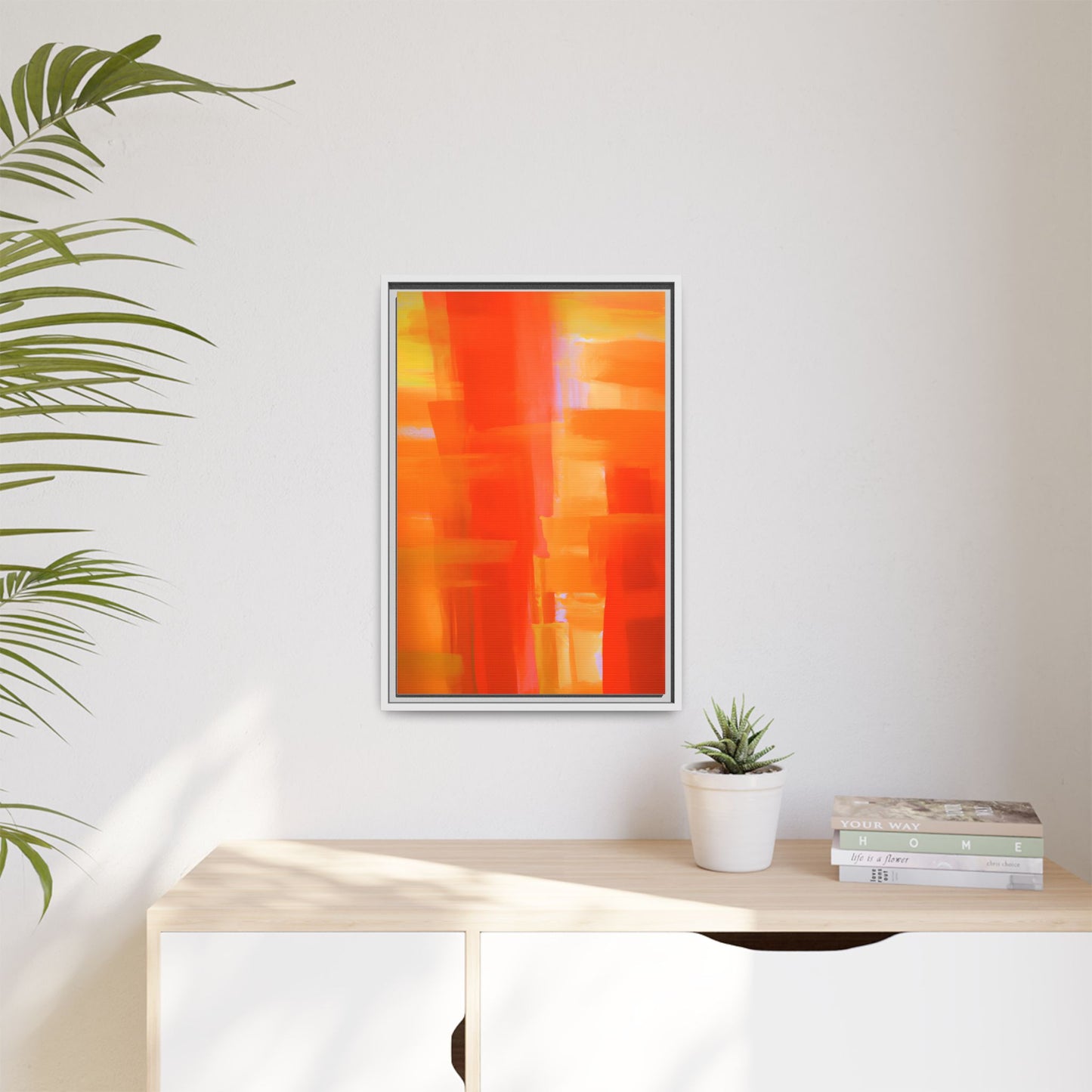 Vibrant Framed Canvas Art - Abstract Multi-Color Decor