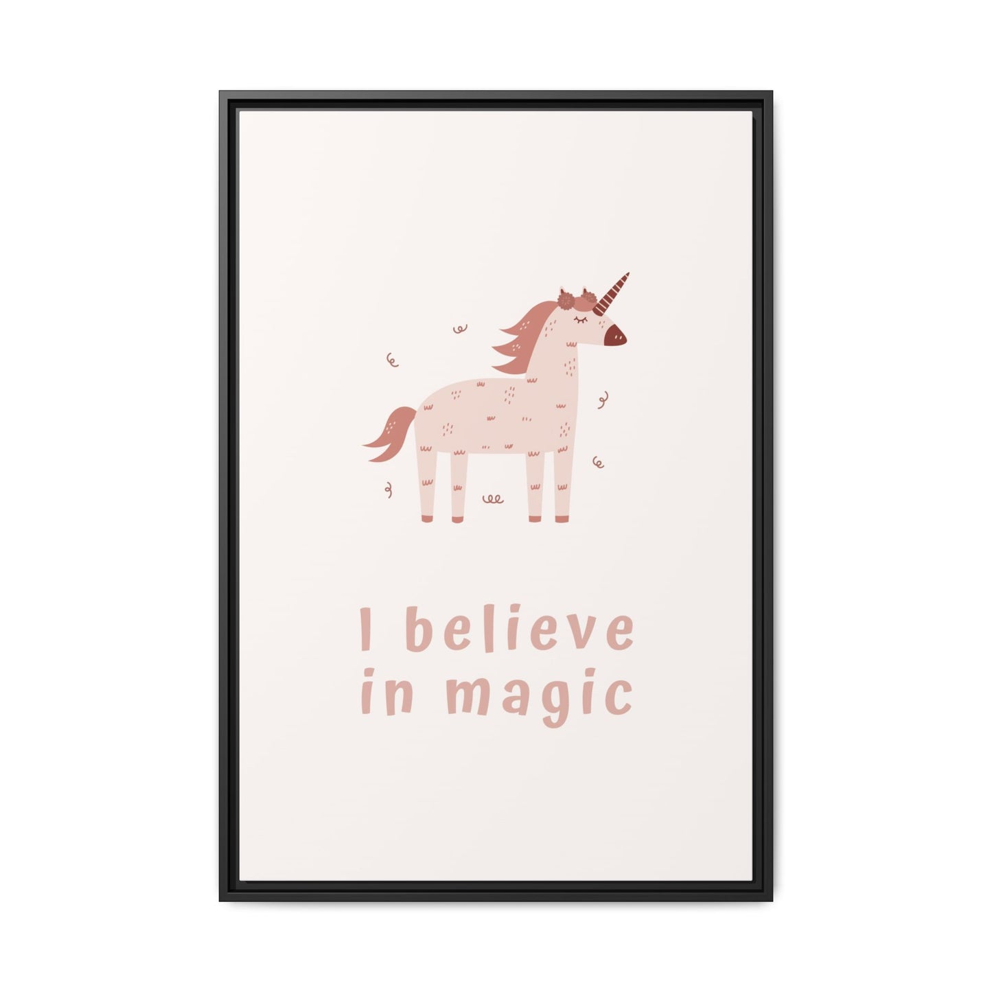 Framed Unicorn Art Print, Magical Home Decor for Kids, Whimsical Nursery Wall Art, Belief in Magic Poster, Gift for Unicorn Lovers