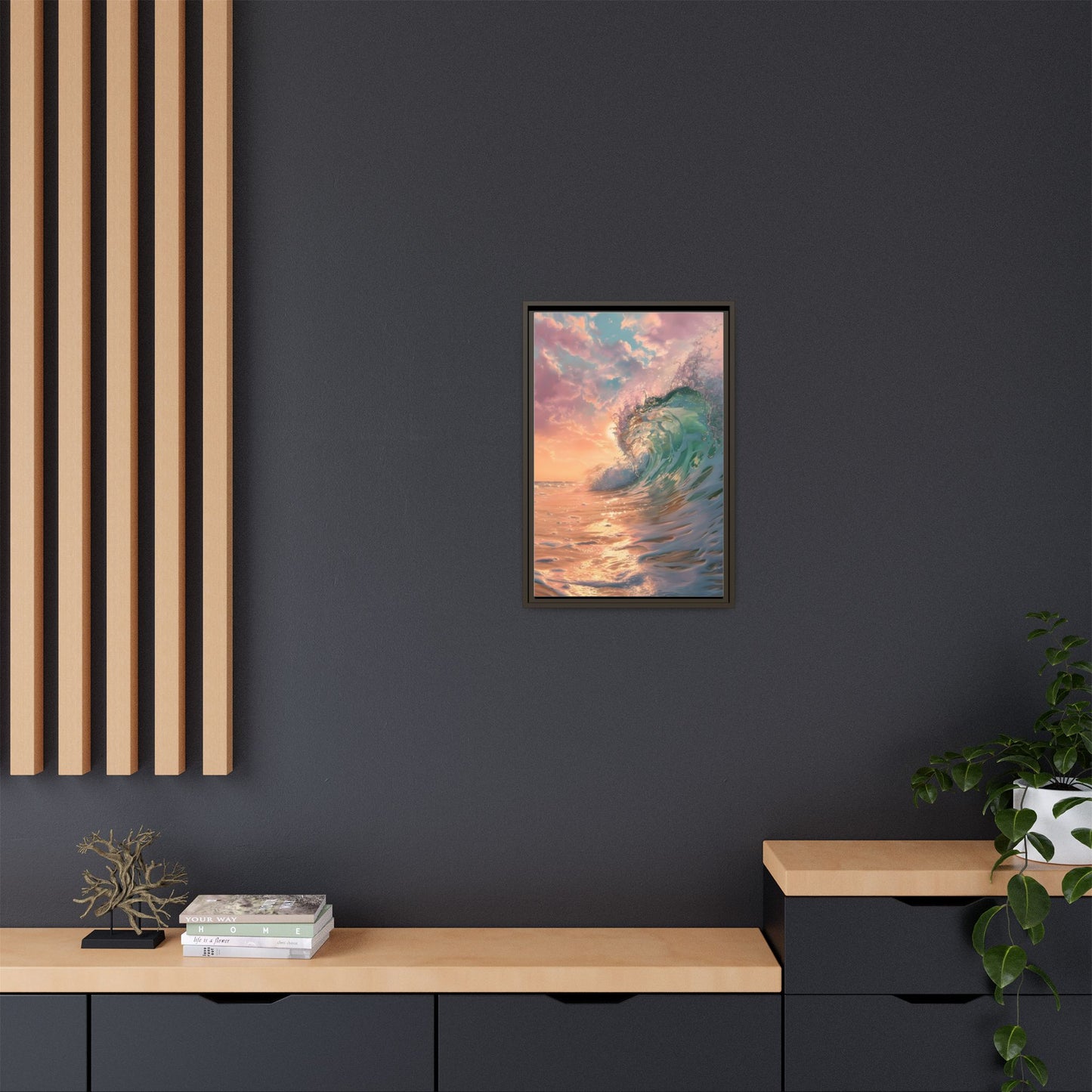 Ocean Wave Framed Canvas Print