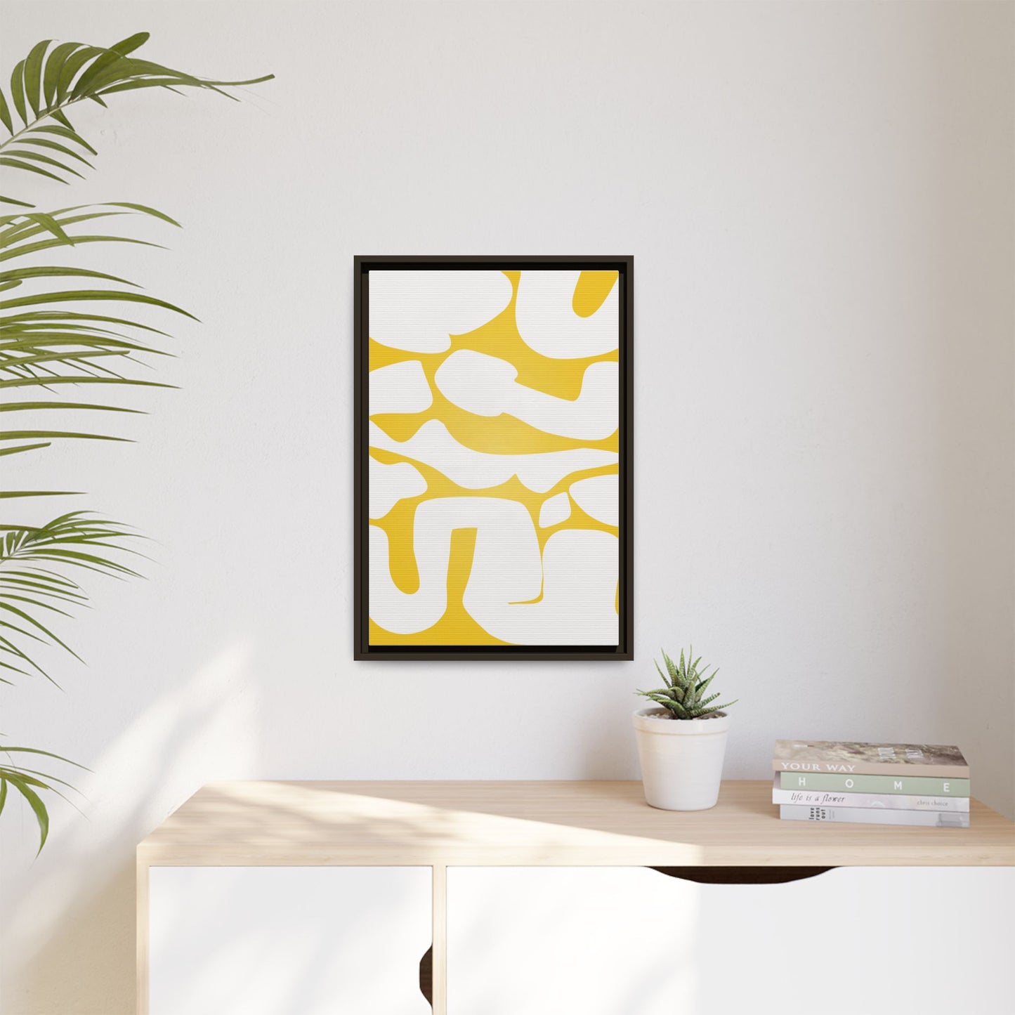Abstract Yellow Art Print - Framed Matte Canvas Wall Decor