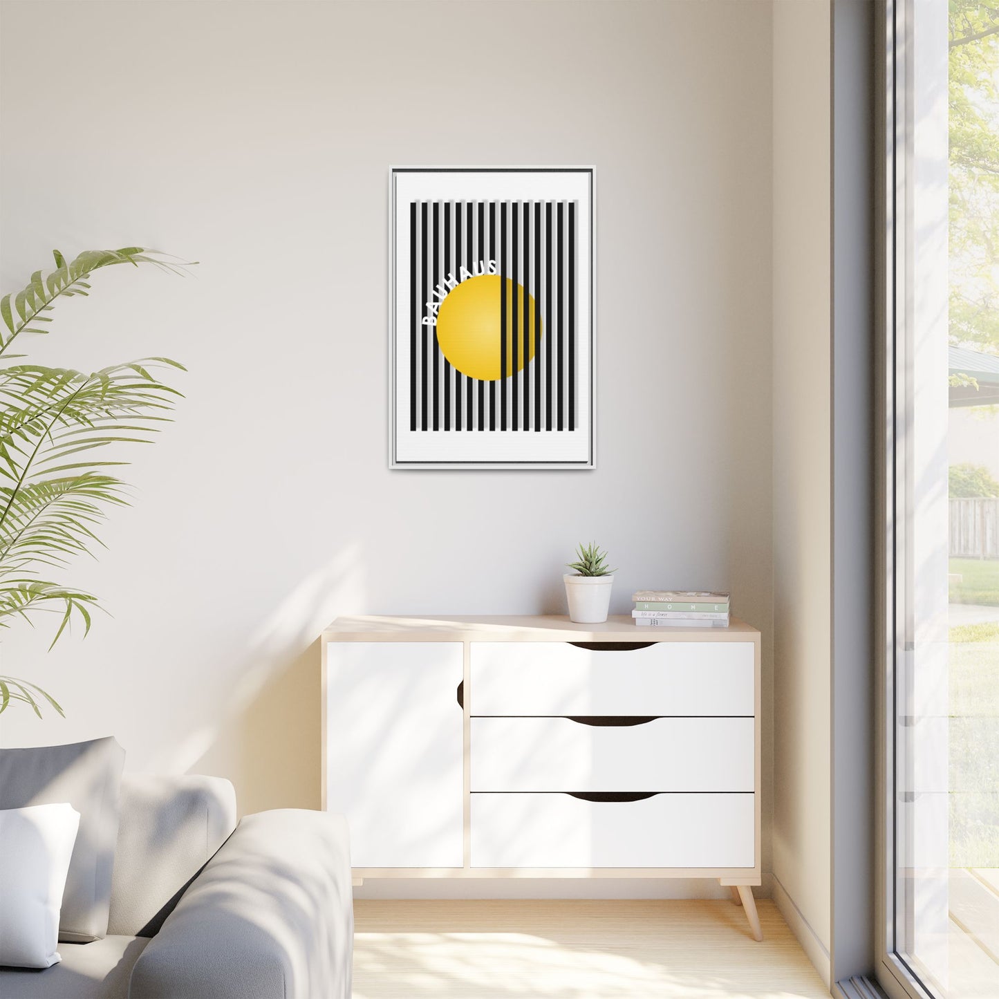 Bauhaus Art Canvas Framed Print - Modern Multi-color Wall Decor
