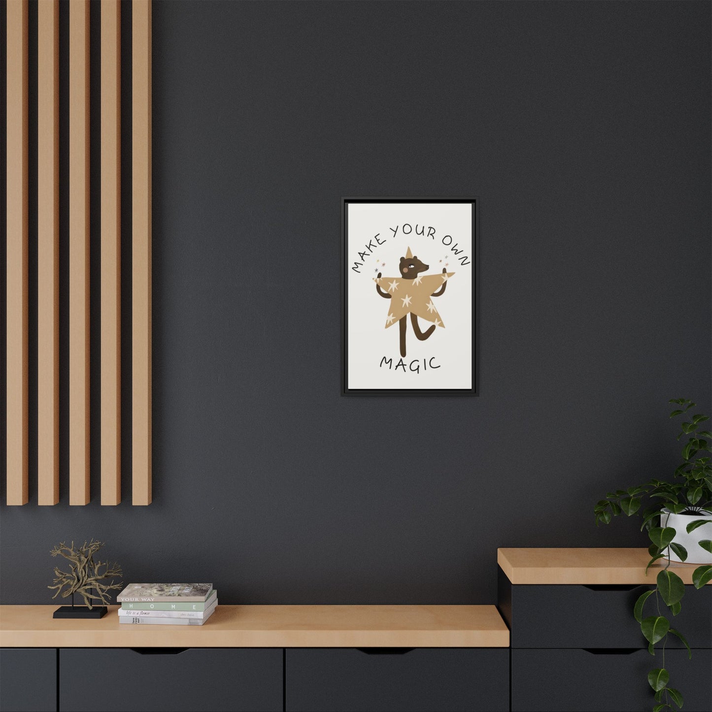 Magic-Inspiring Framed Canvas Art | Home Decor, Wall Art, Inspirational Gift, Bear Decor, Kids Room Artwork