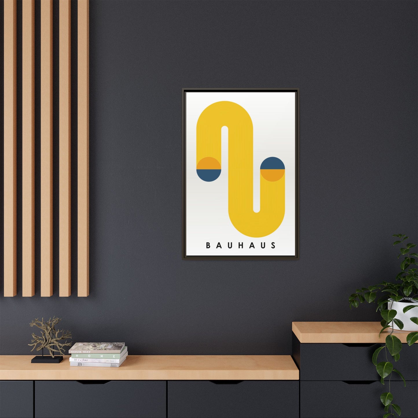 Bauhaus-Inspired Framed Matte Canvas Art - Modern Wall Decor