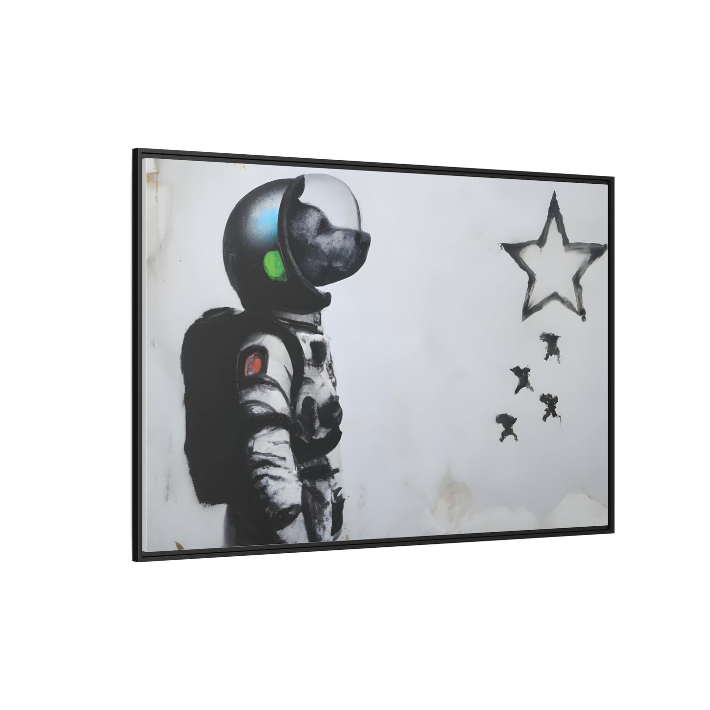 Astronaut Wall Art - Framed Matte Canvas Print for Dreamers and Space Enthusiasts