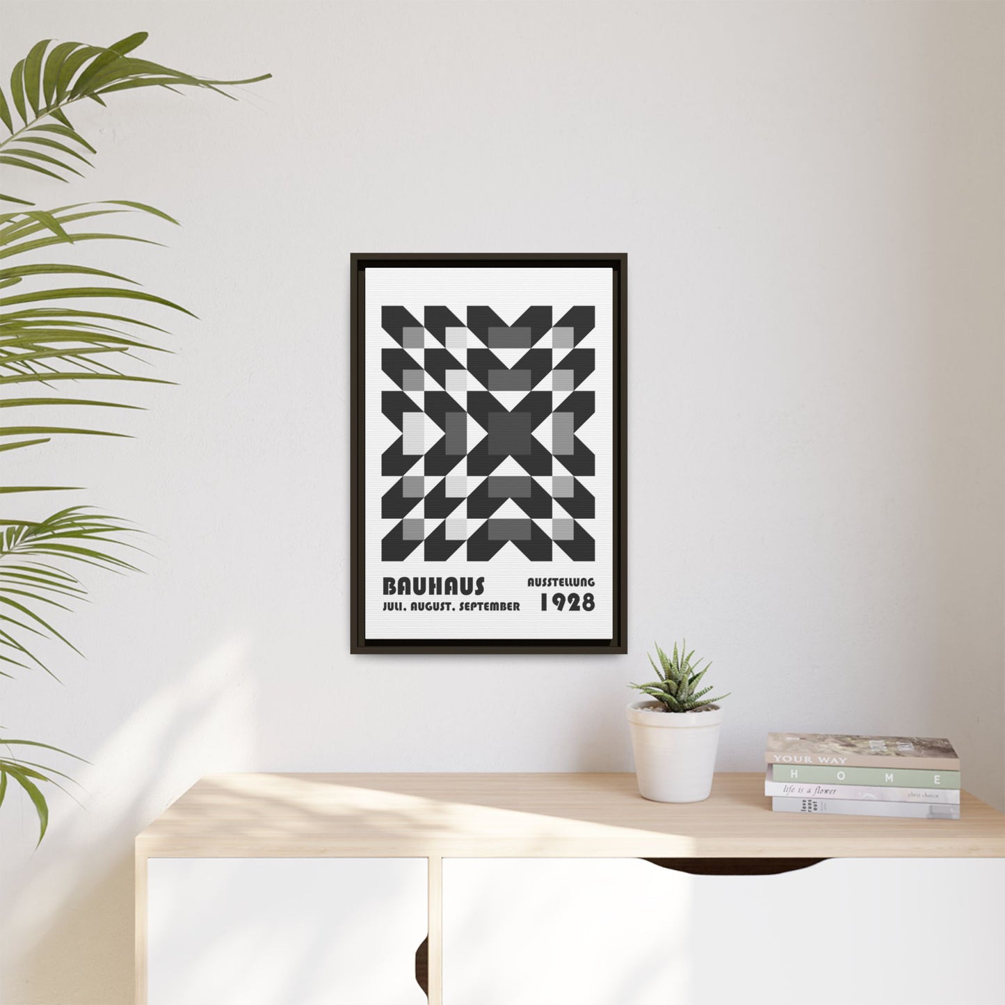 Bauhaus Abstract Framed Canvas Art - Modern Wall Decor for Design Lovers