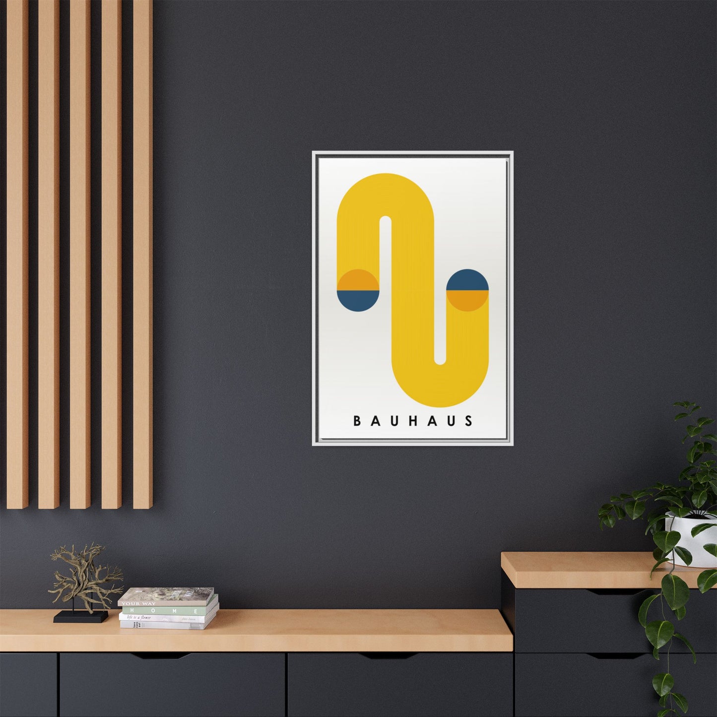 Bauhaus-Inspired Framed Matte Canvas Art - Modern Wall Decor