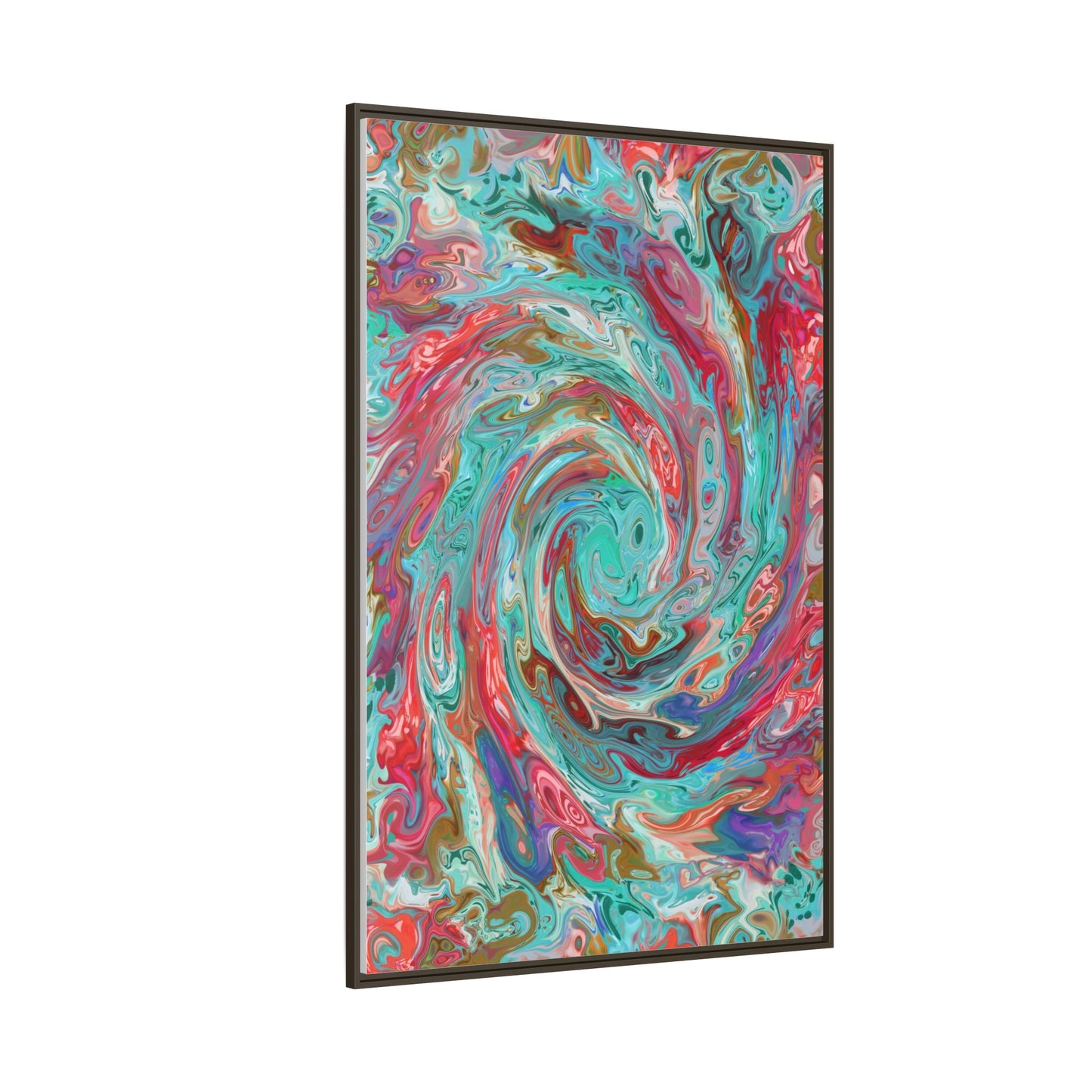 Vibrant Swirl Art Print - Multi-Color Framed Canvas Decor